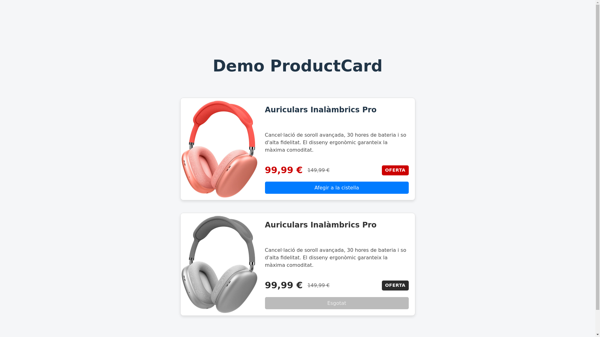 website screenshot of https://productcard-react.pages.dev/