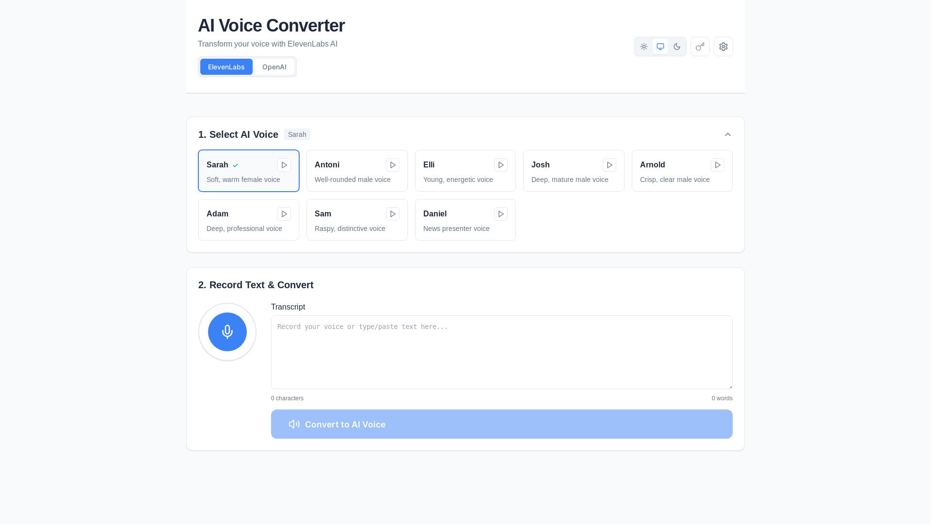 website screenshot of https://ai-voice-converter.pages.dev/