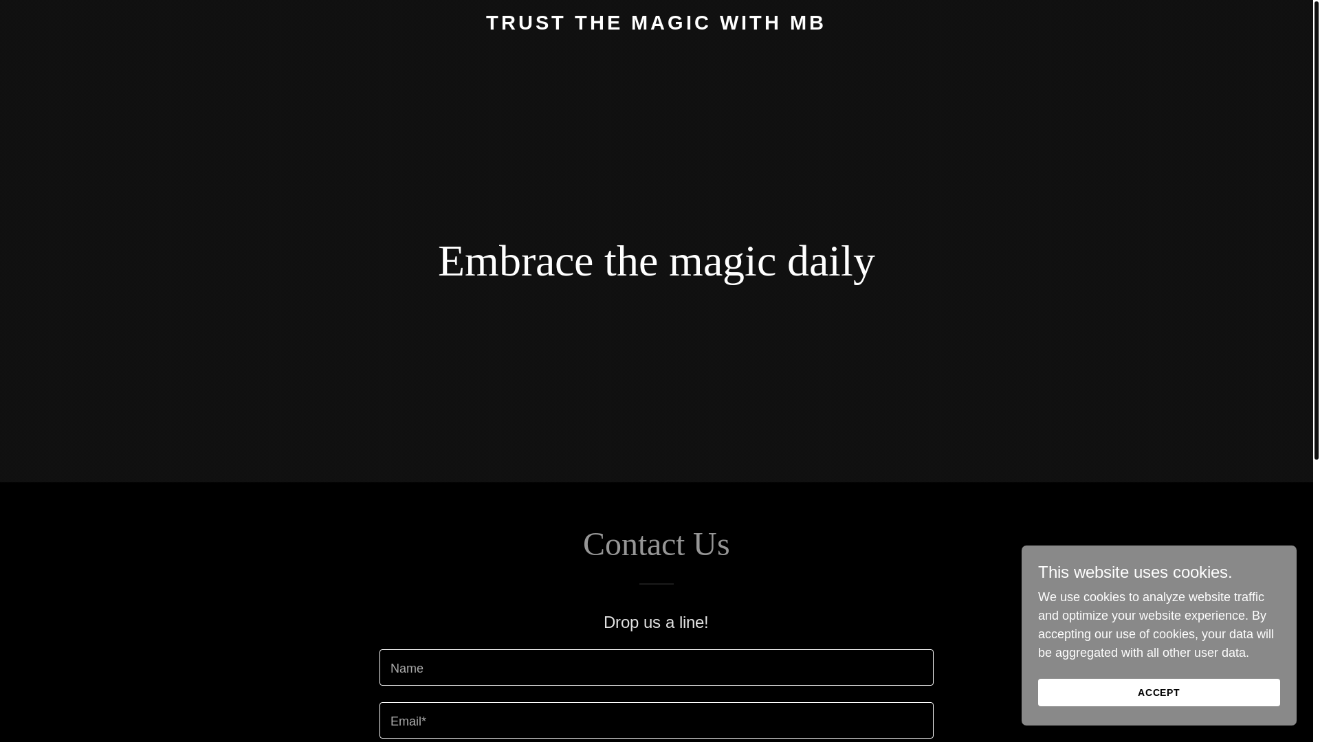 website screenshot of https://trustthemagicwithmb.com/