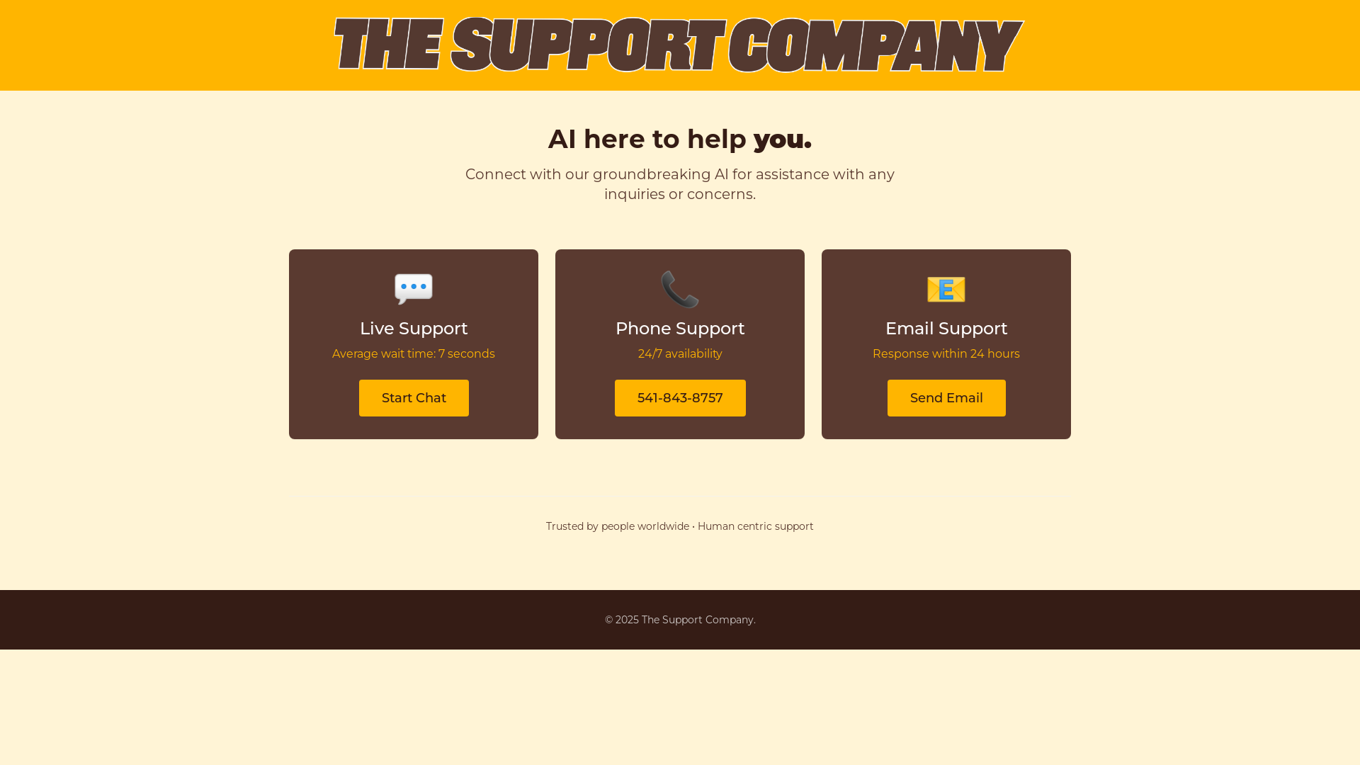 website screenshot of https://support-company.org/