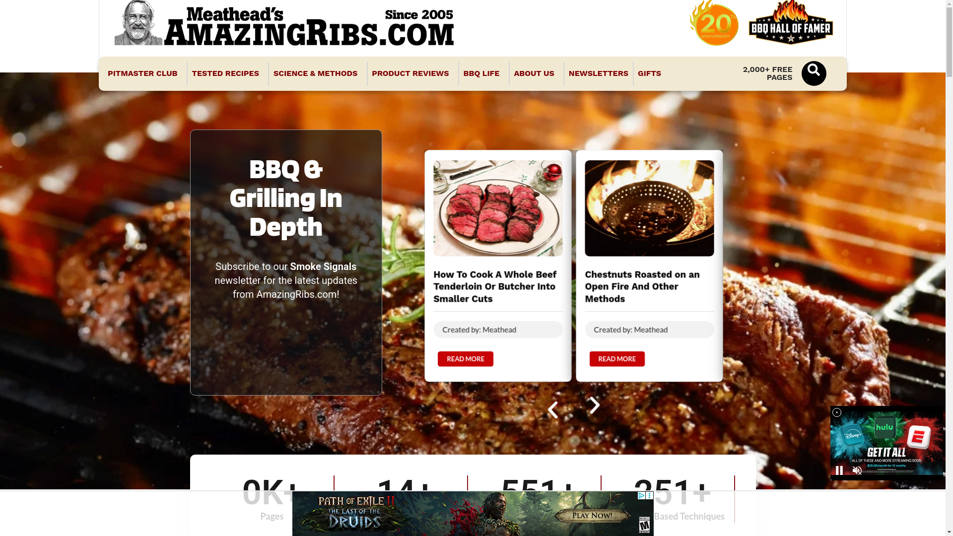 website screenshot of https://amazingribs.com/