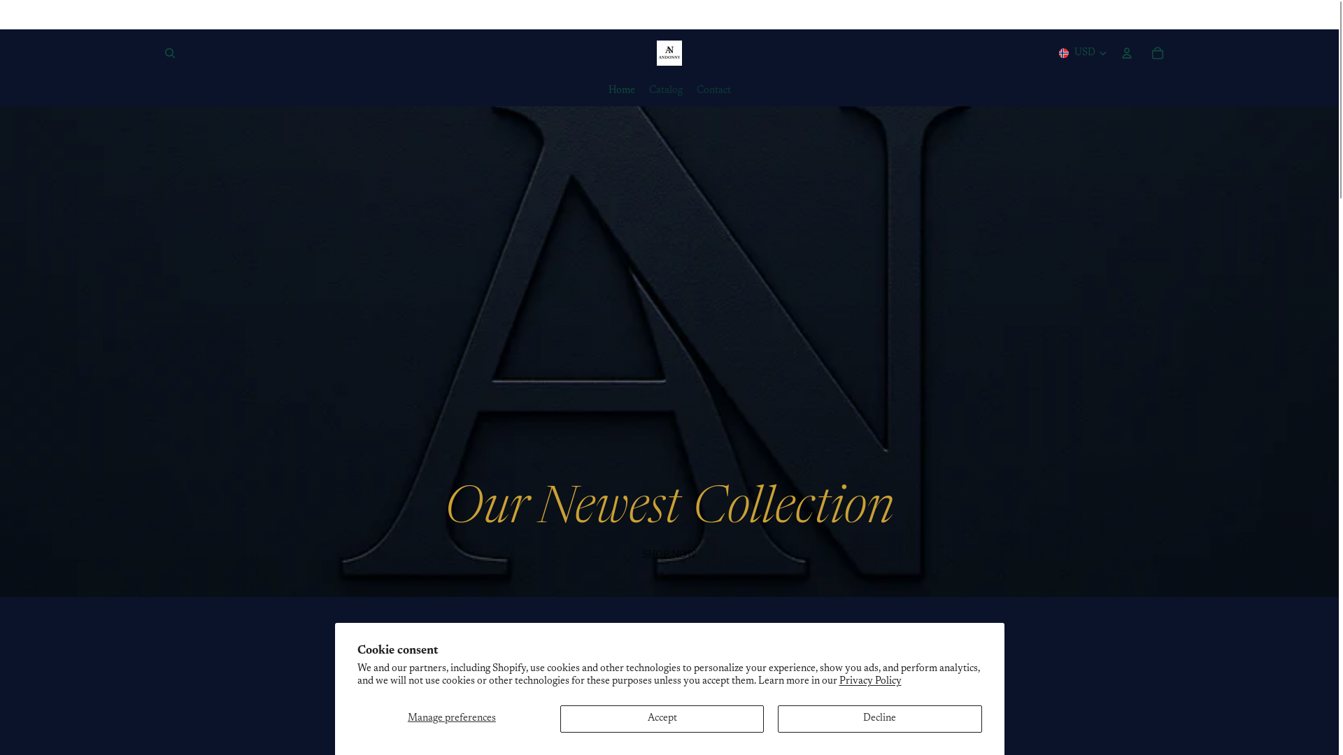 website screenshot of https://andonny.shop/