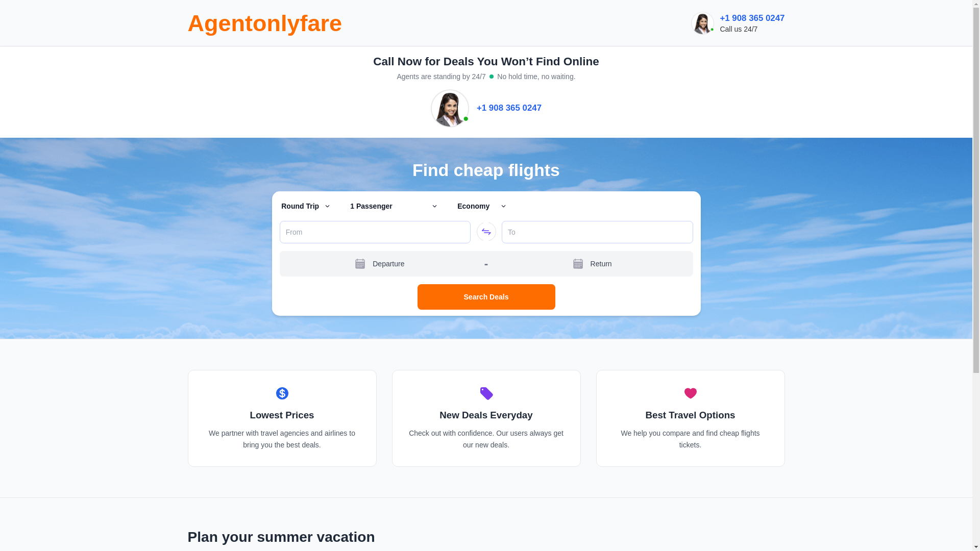 website screenshot of https://agentonlyfare.info/