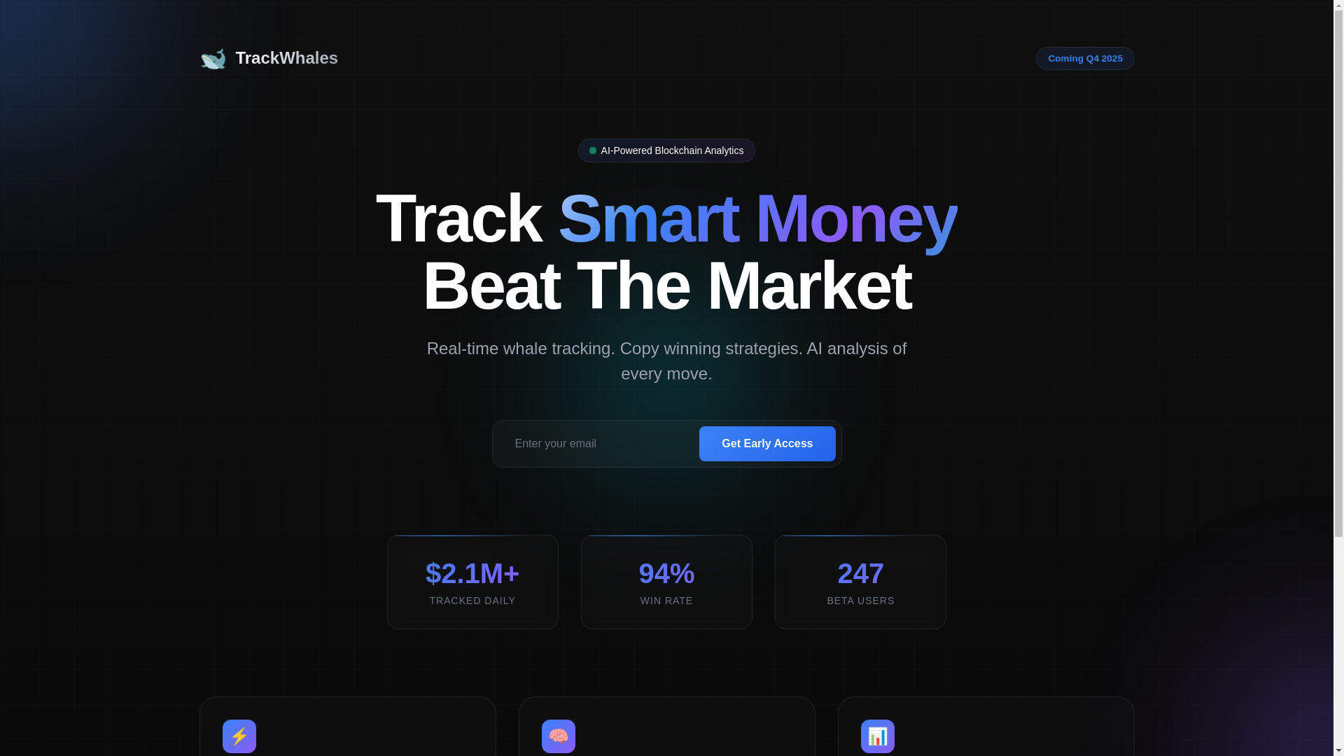 website screenshot of https://track-whales-coming-soon.pages.dev/