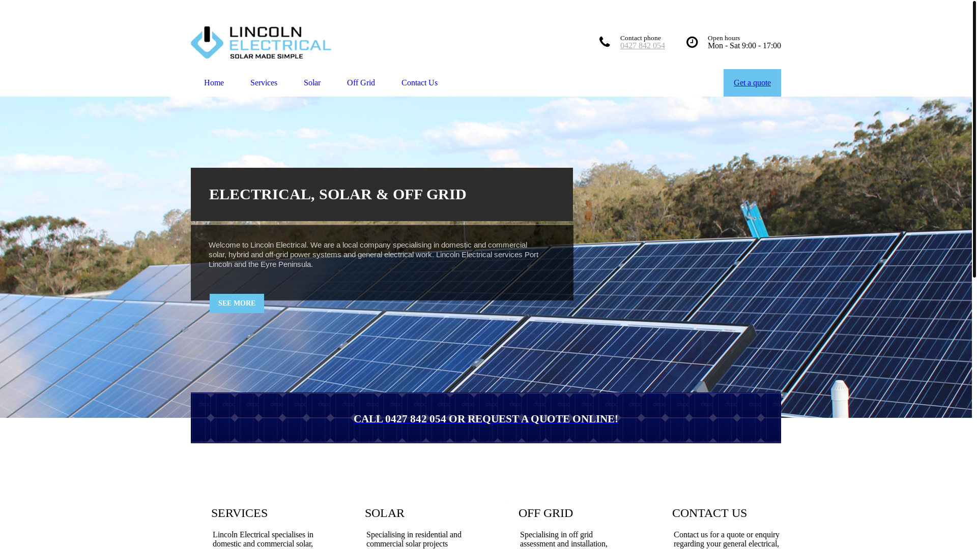 website screenshot of https://lincolnelectrical.online/