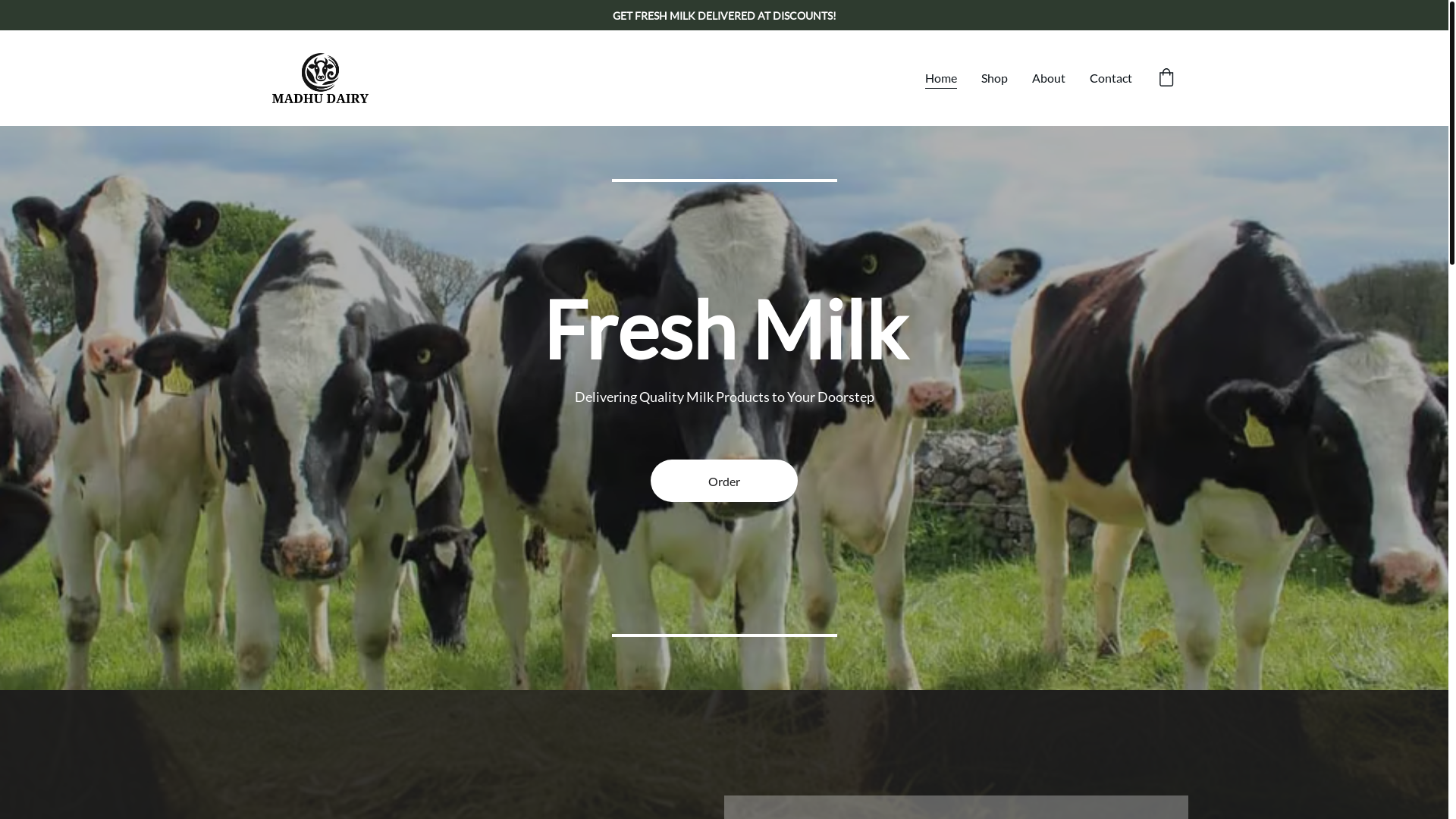 website screenshot of https://madhudairy.shop/
