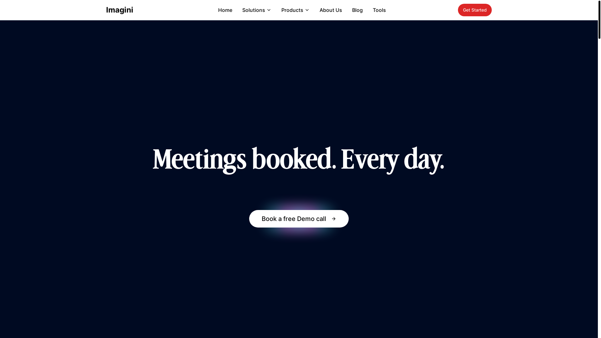 website screenshot of https://imaginitech.me/