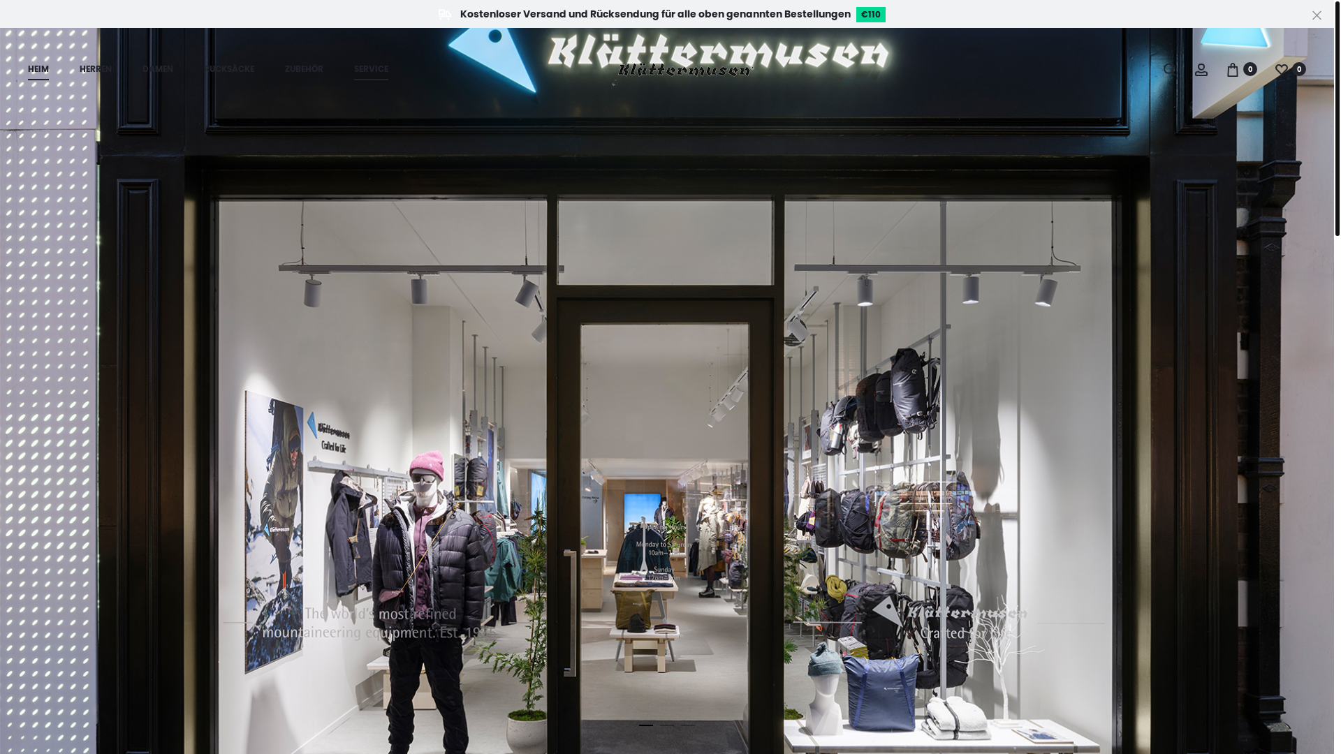 website screenshot of https://www.klattermusen.com.de/