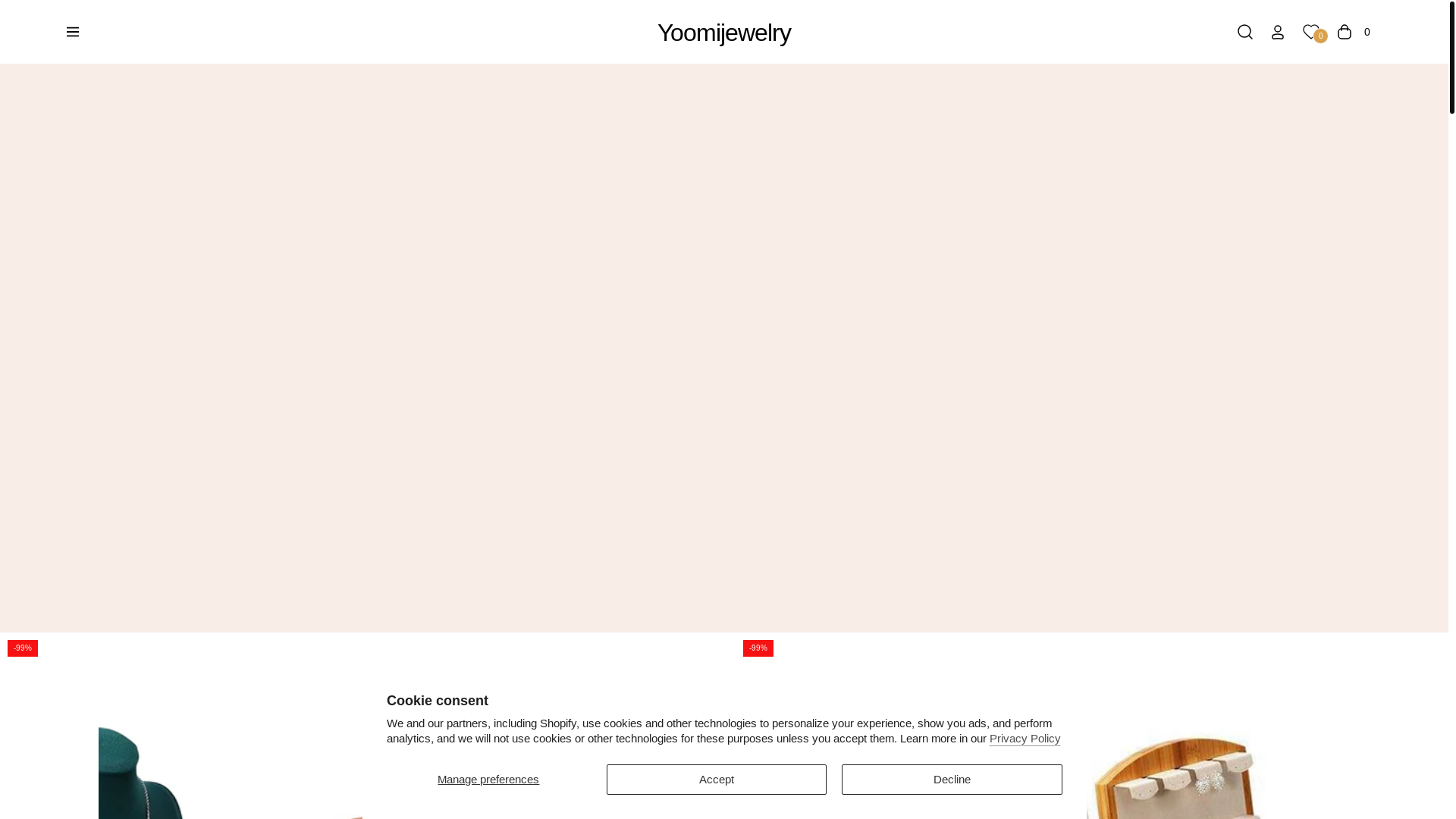 website screenshot of https://yoomijewelry.com/