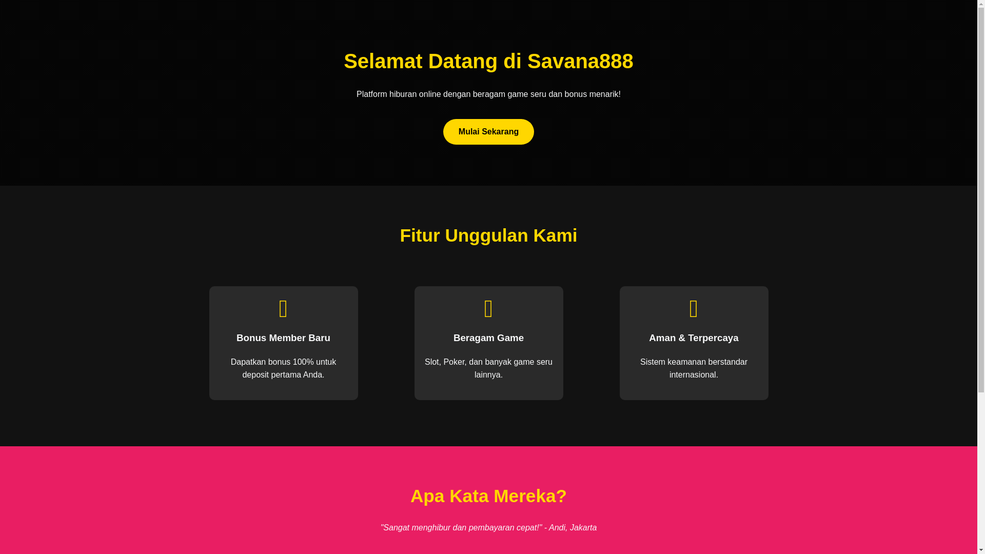 website screenshot of https://savana888.com/