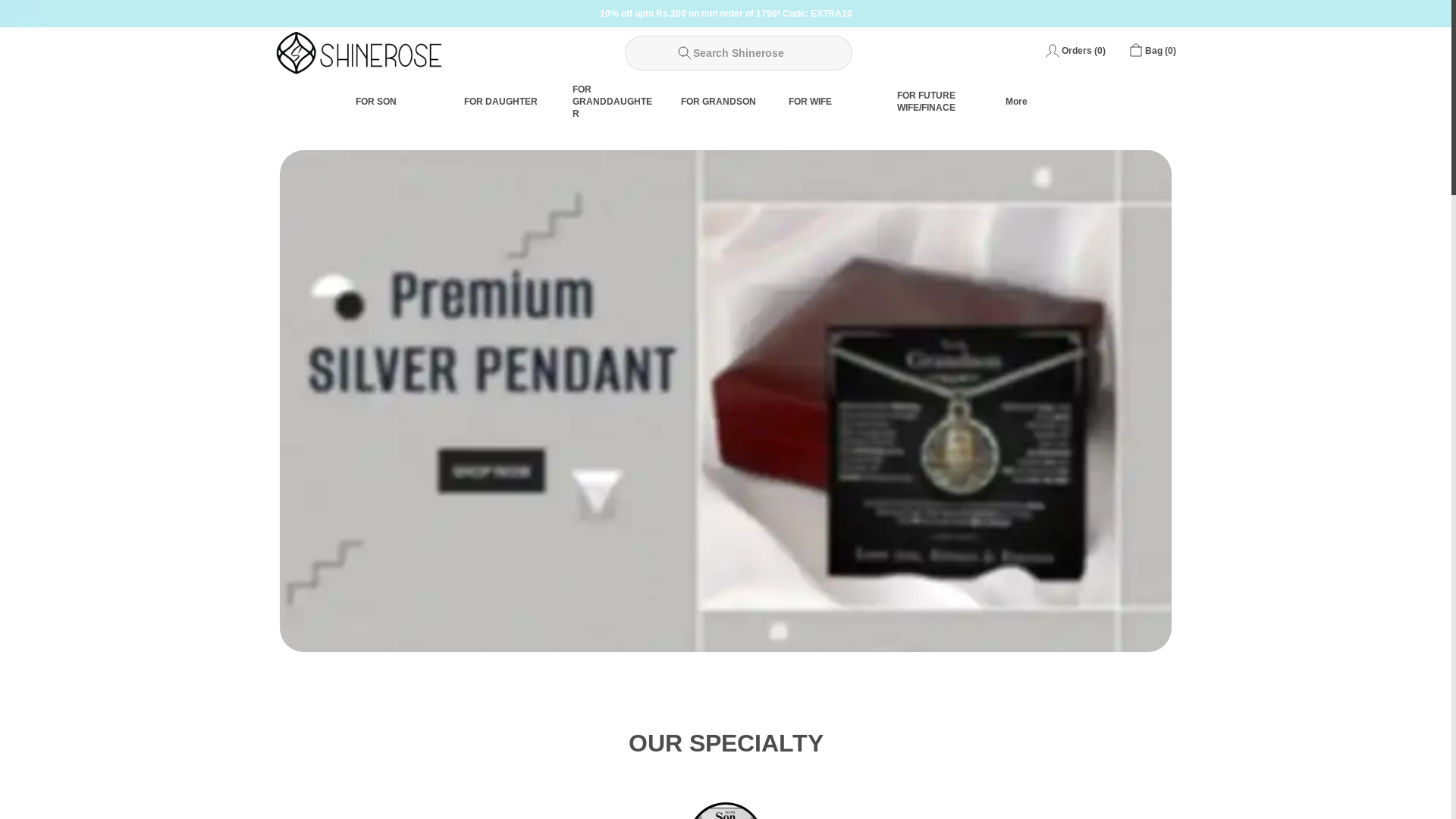 website screenshot of https://shinerose.in/