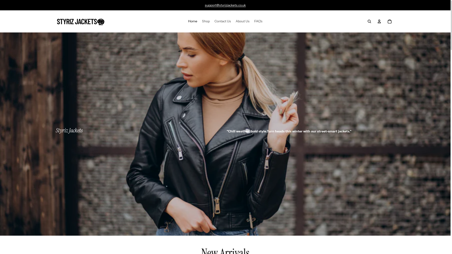 website screenshot of https://styrizjackets.co.uk/