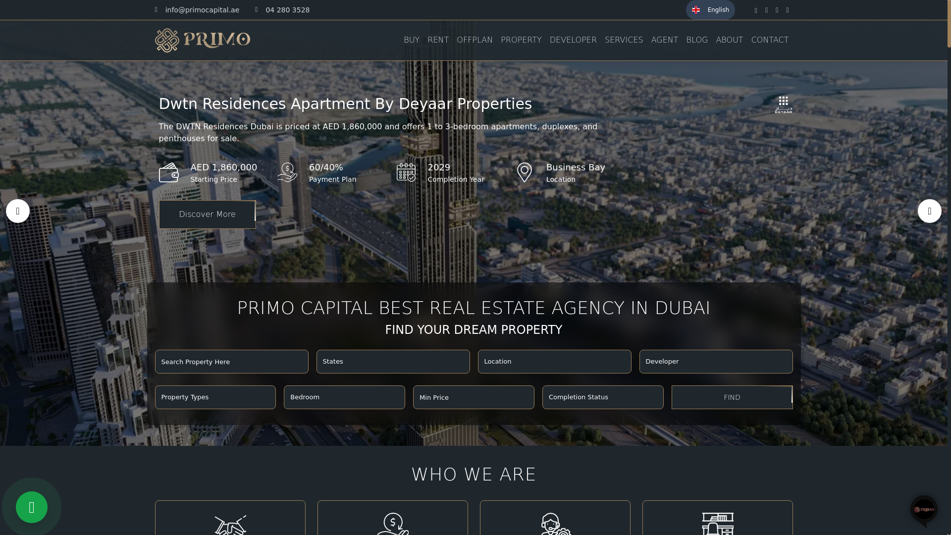 website screenshot of https://primocapitalglobal.com/