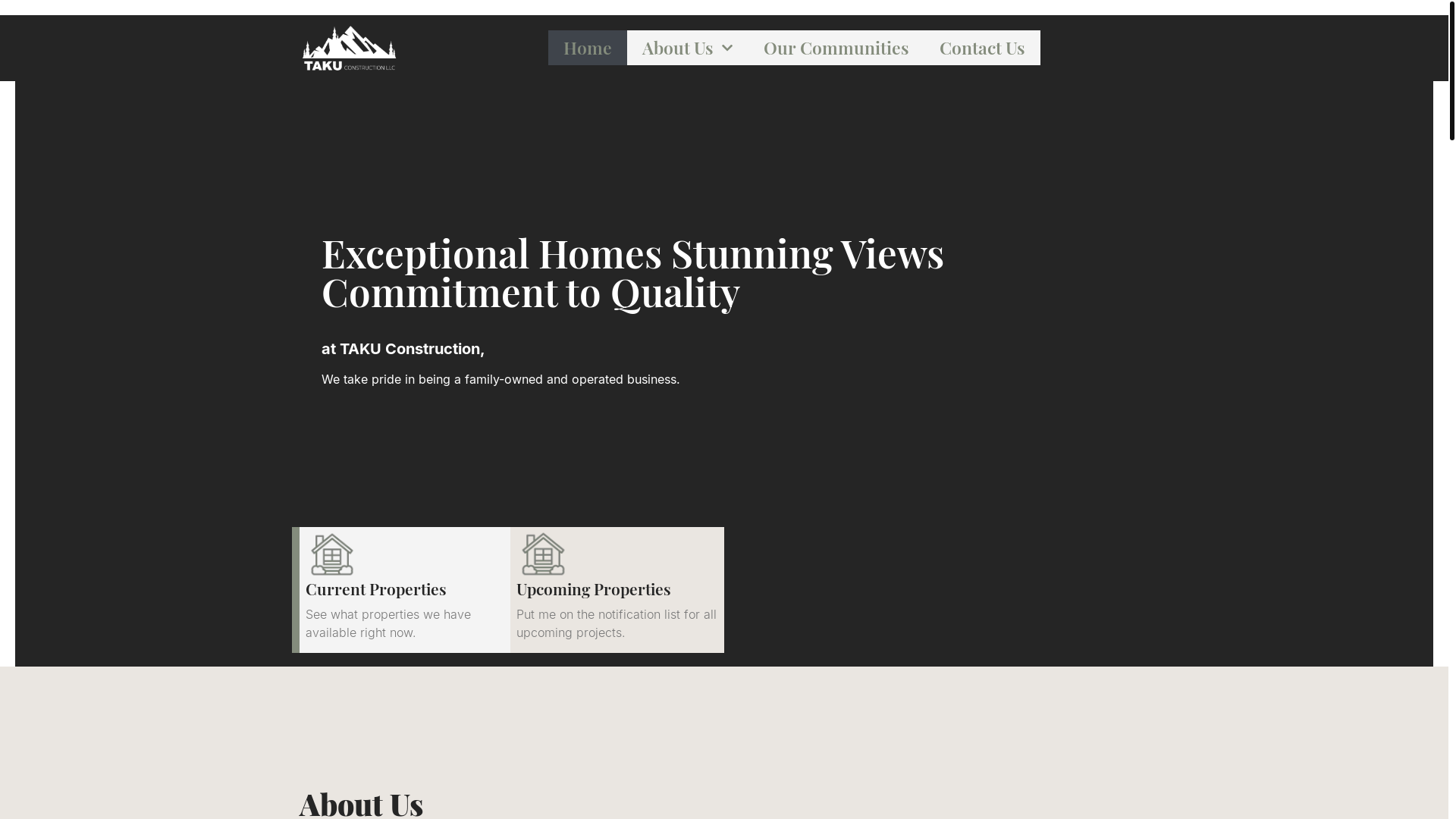 website screenshot of https://takuconstruction.org/