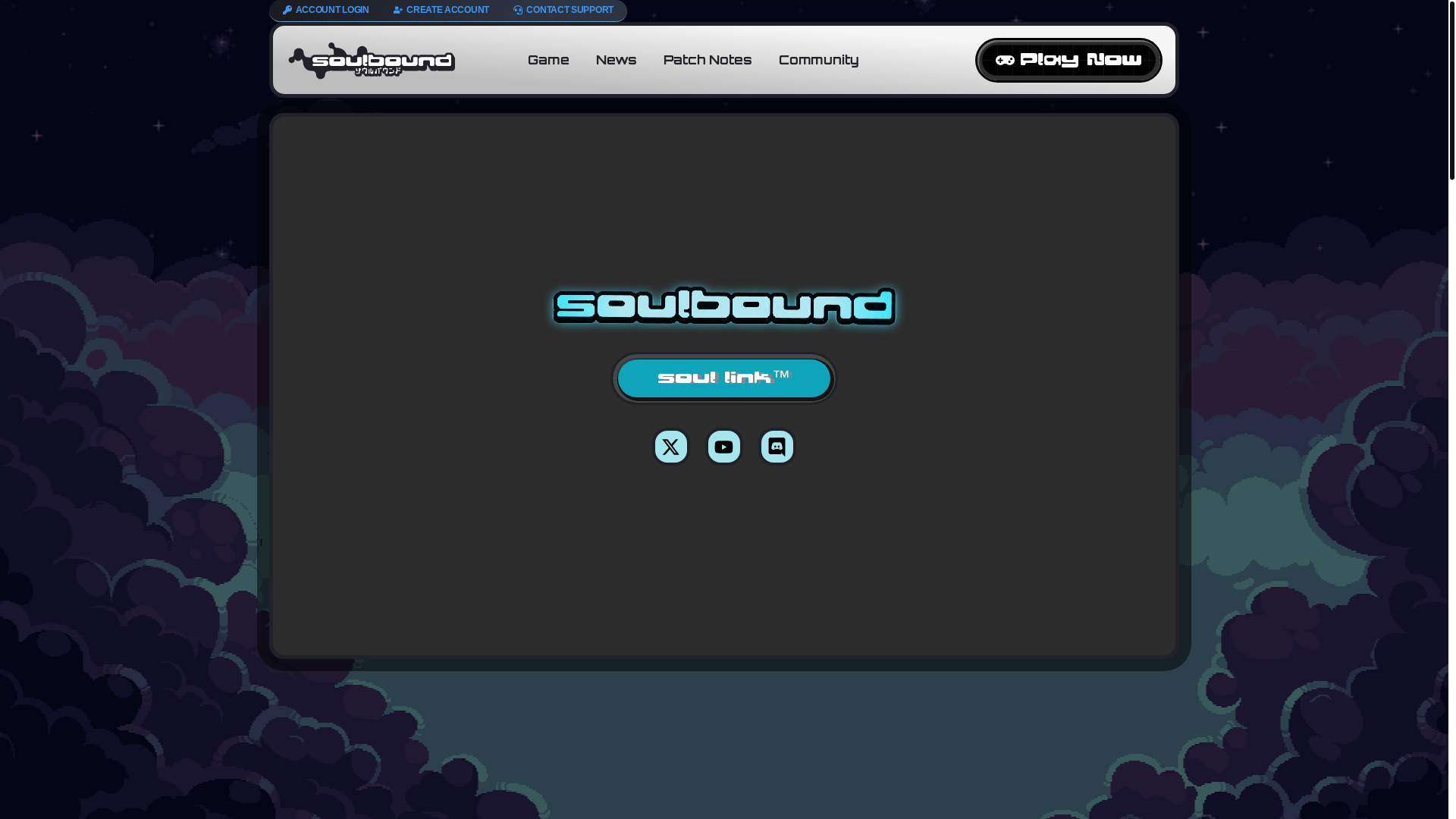 website screenshot of https://soulbound.game/