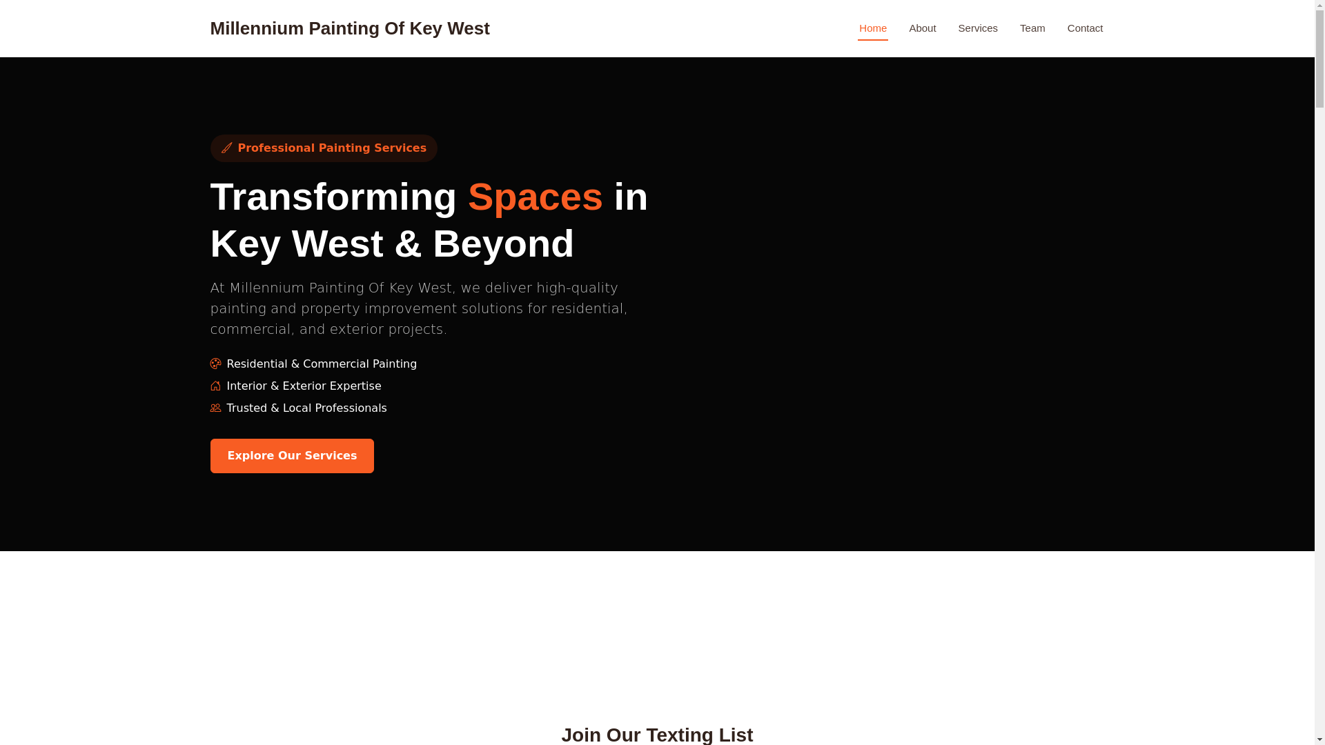 website screenshot of https://millenniumpainters.com/