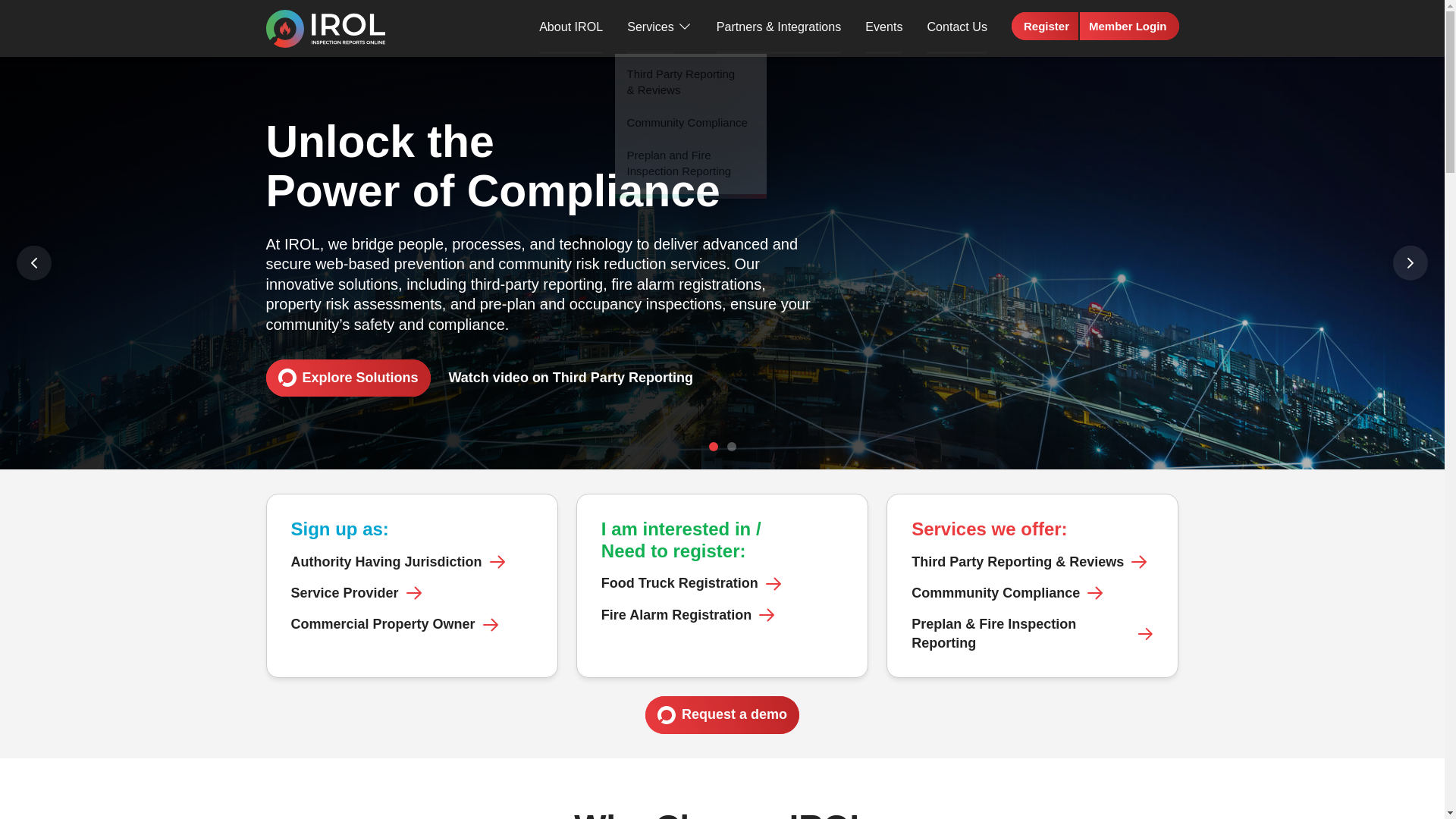 website screenshot of https://www.inspectionreportsonline.net/
