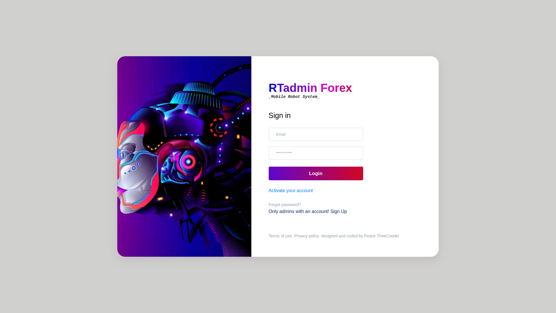 website screenshot of https://robotrader.take-profit-signals.co.za/