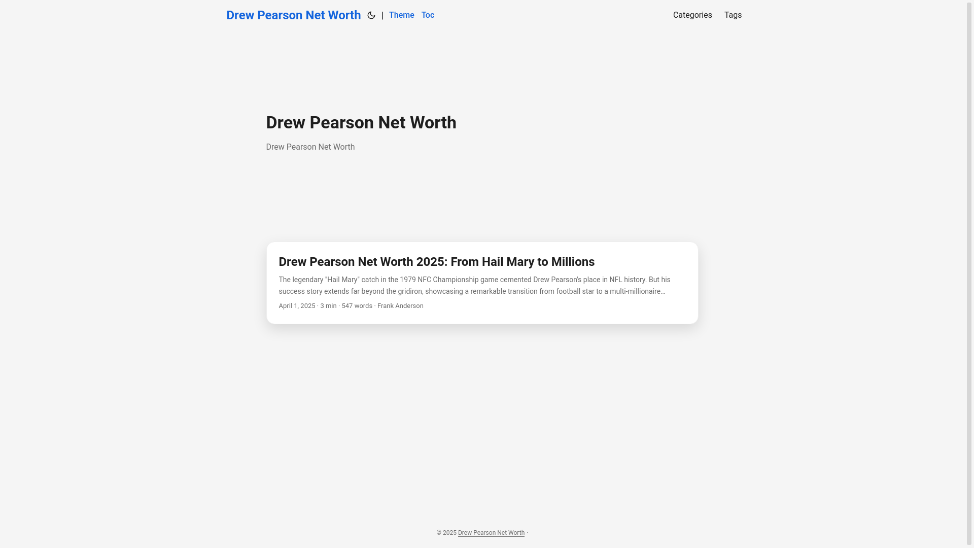 website screenshot of https://drew-pearson-net-worth.pages.dev/