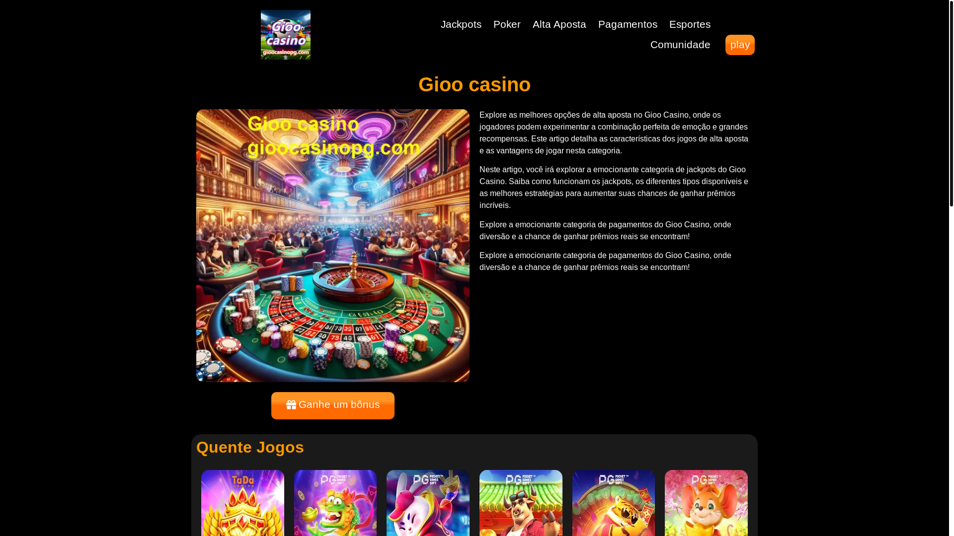 website screenshot of https://gioocasinopg.com/