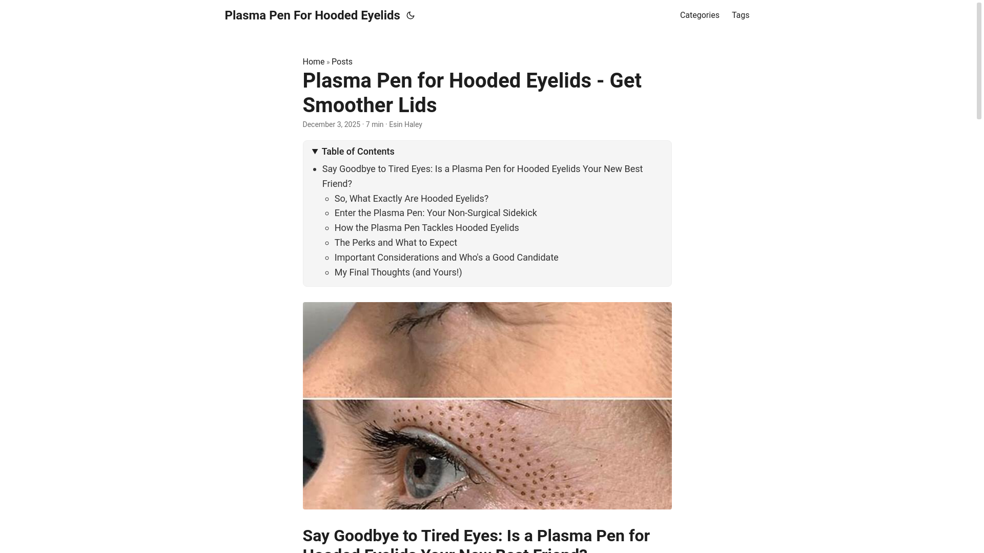 website screenshot of https://plasmapenforhoodedeyelids2.pages.dev/