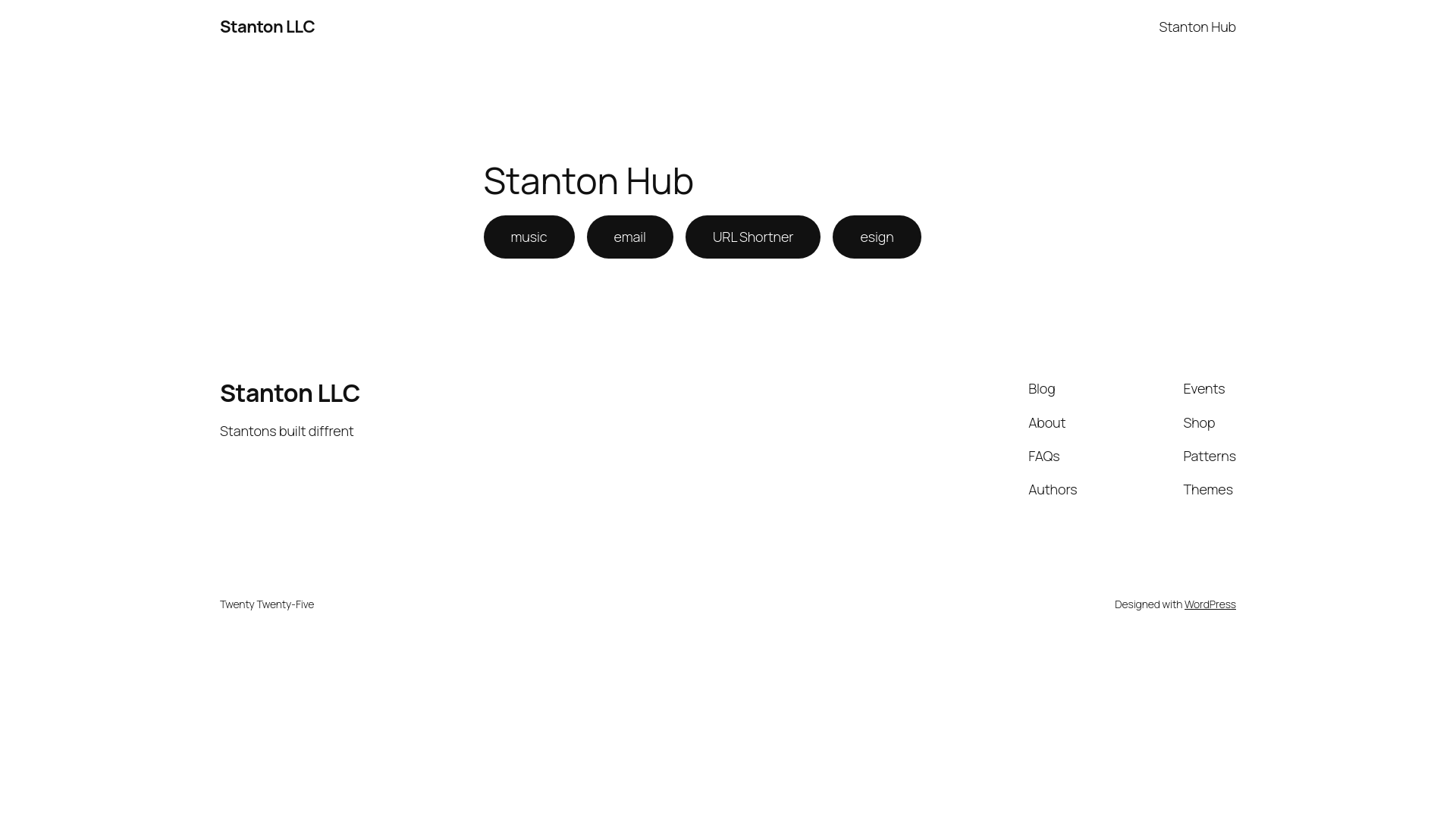 website screenshot of https://stanton.llc/