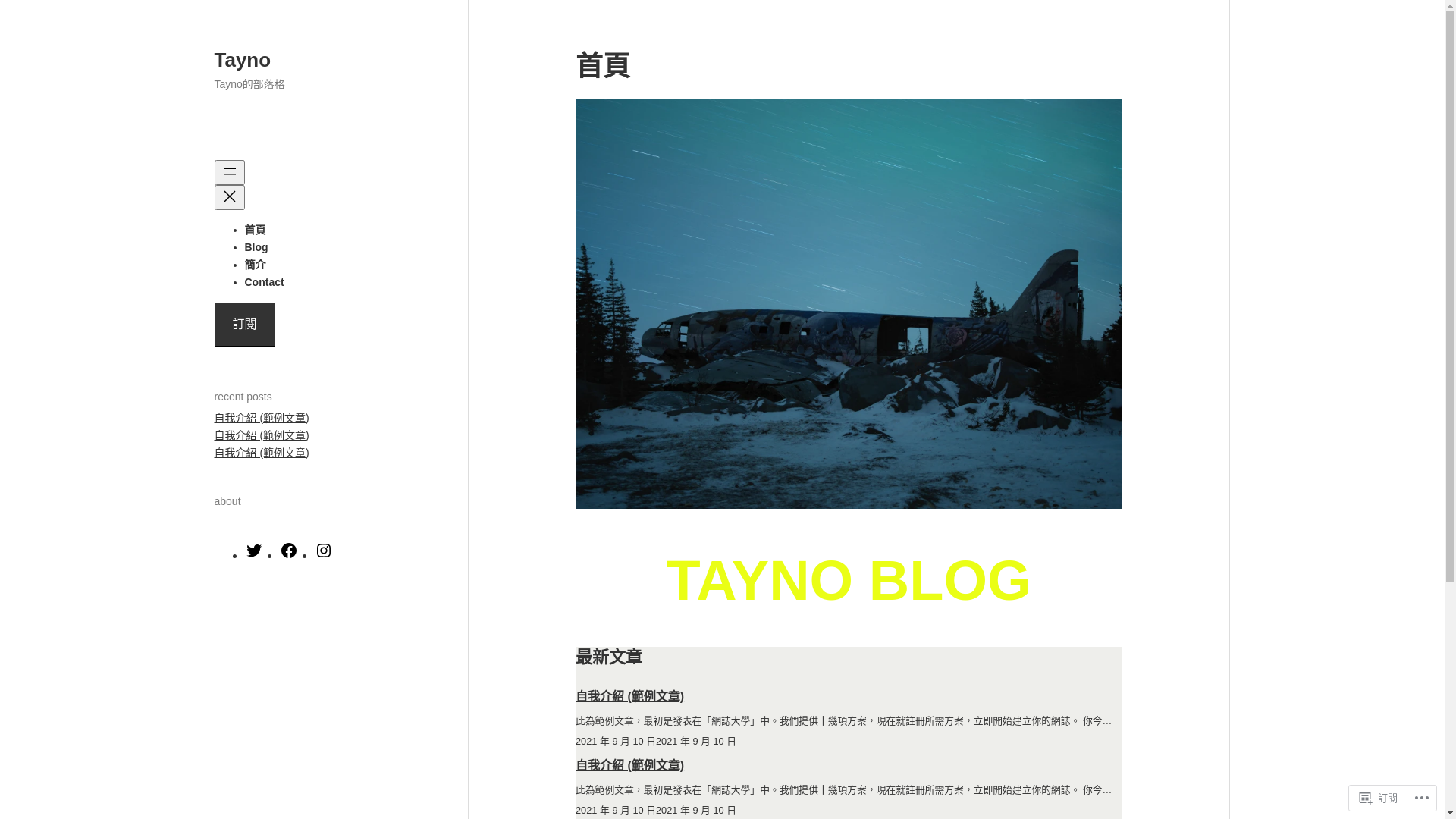 website screenshot of https://tayno.blog/