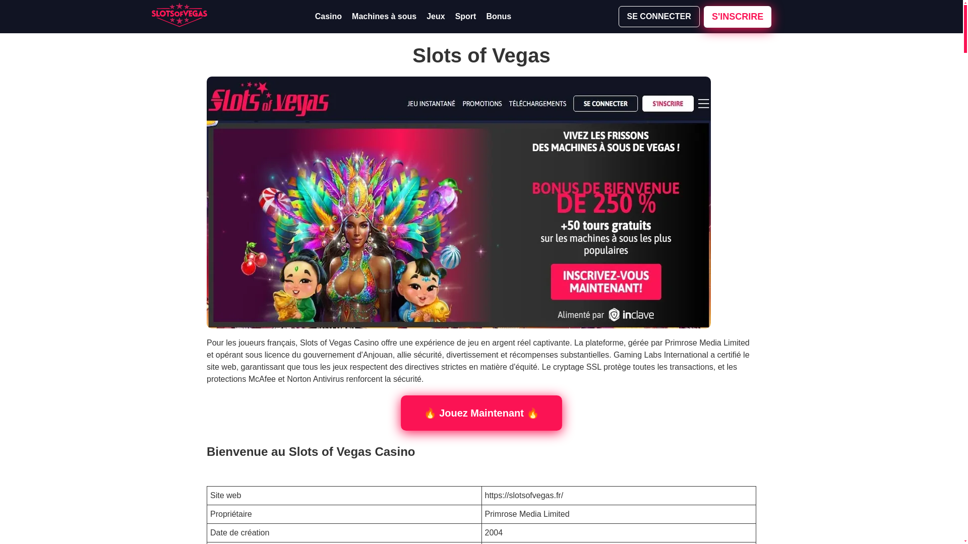 website screenshot of https://slotsofvegas-fr.pages.dev/