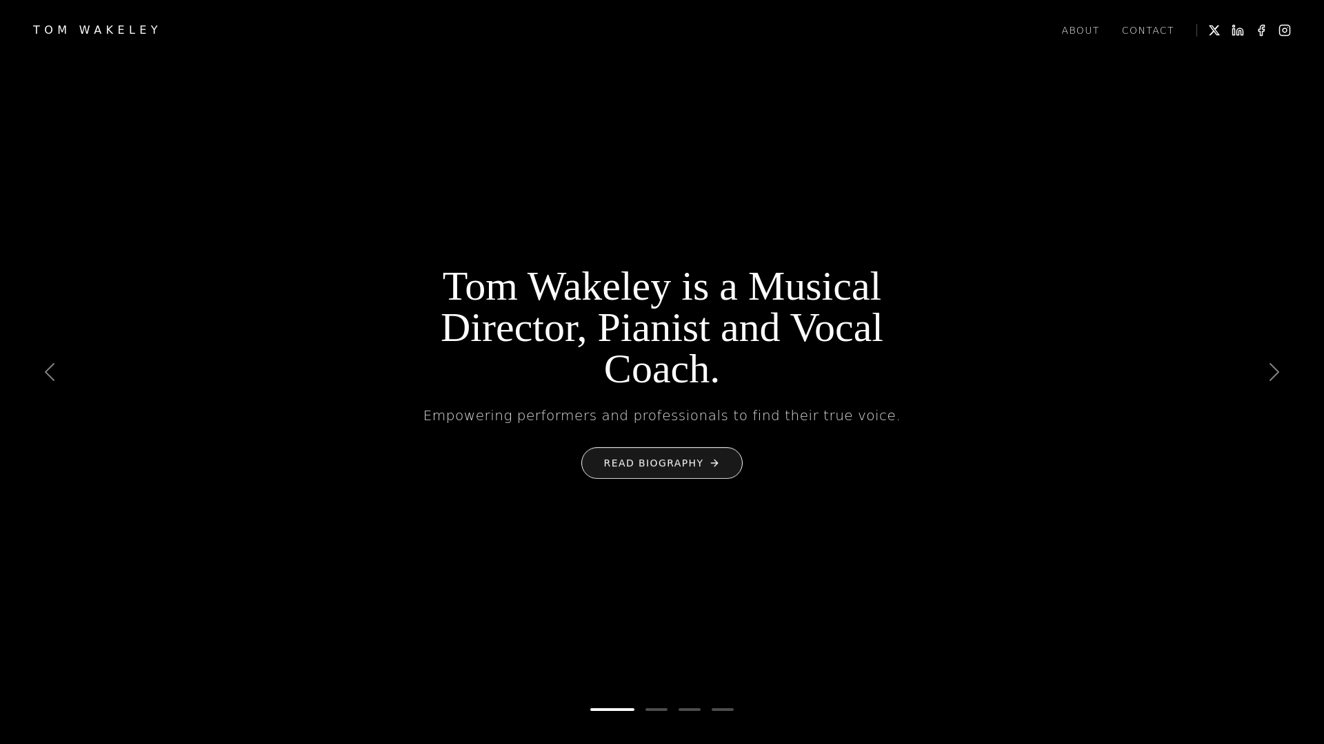 website screenshot of https://tomwakeley.com/