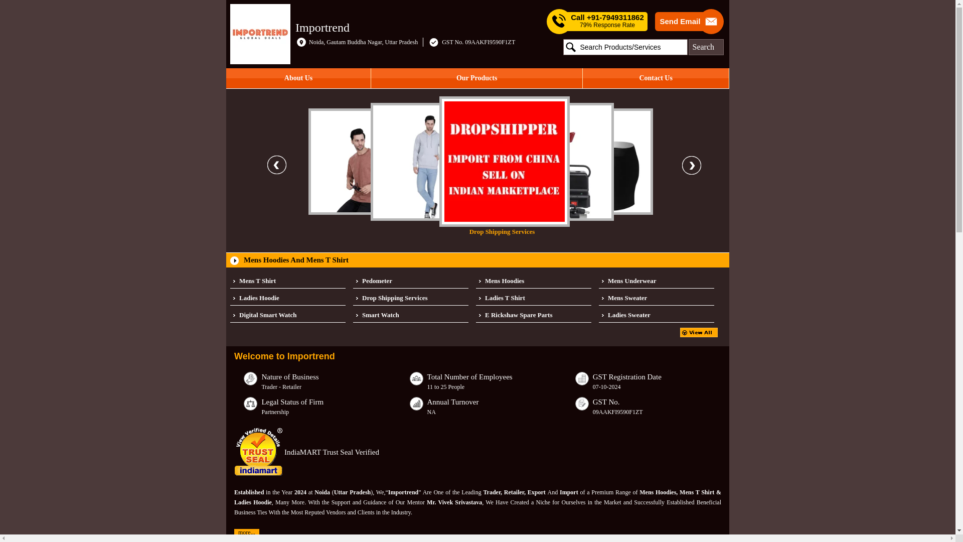 website screenshot of https://importrendchina.com/