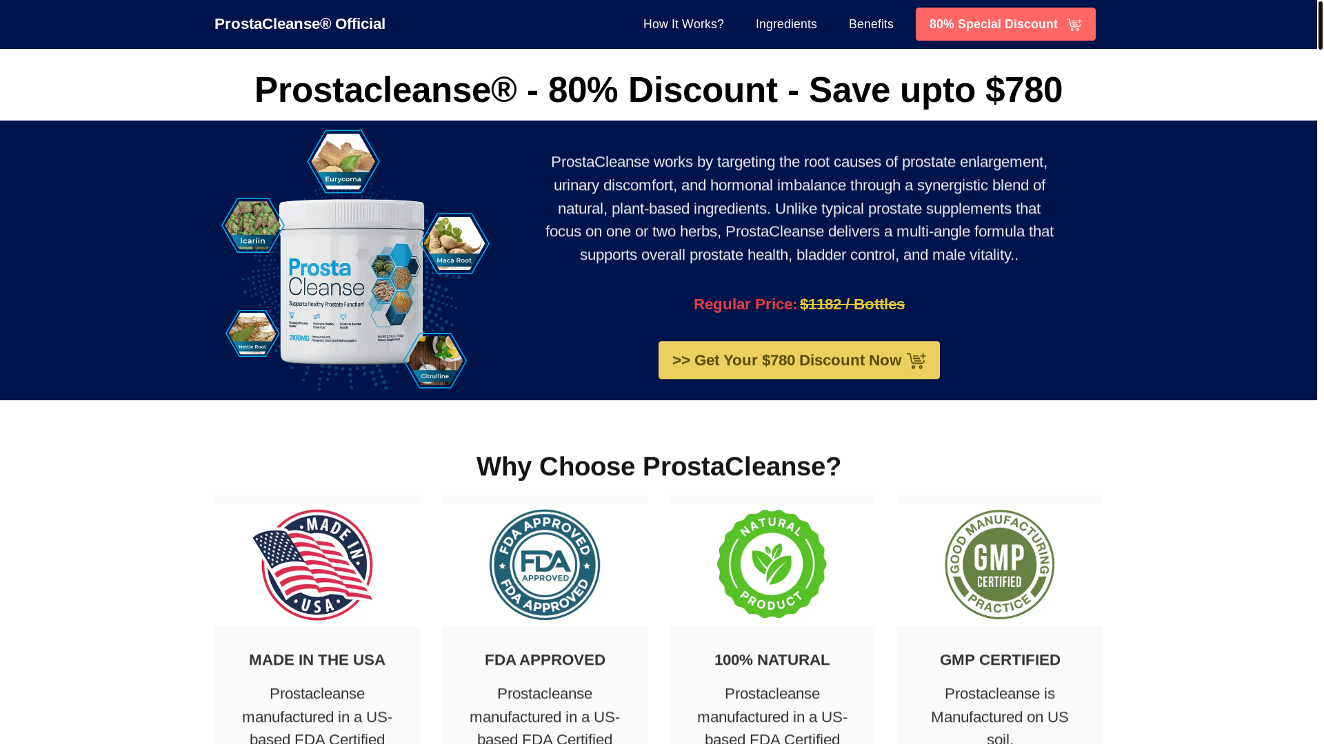 website screenshot of https://prostaacleanse.com/