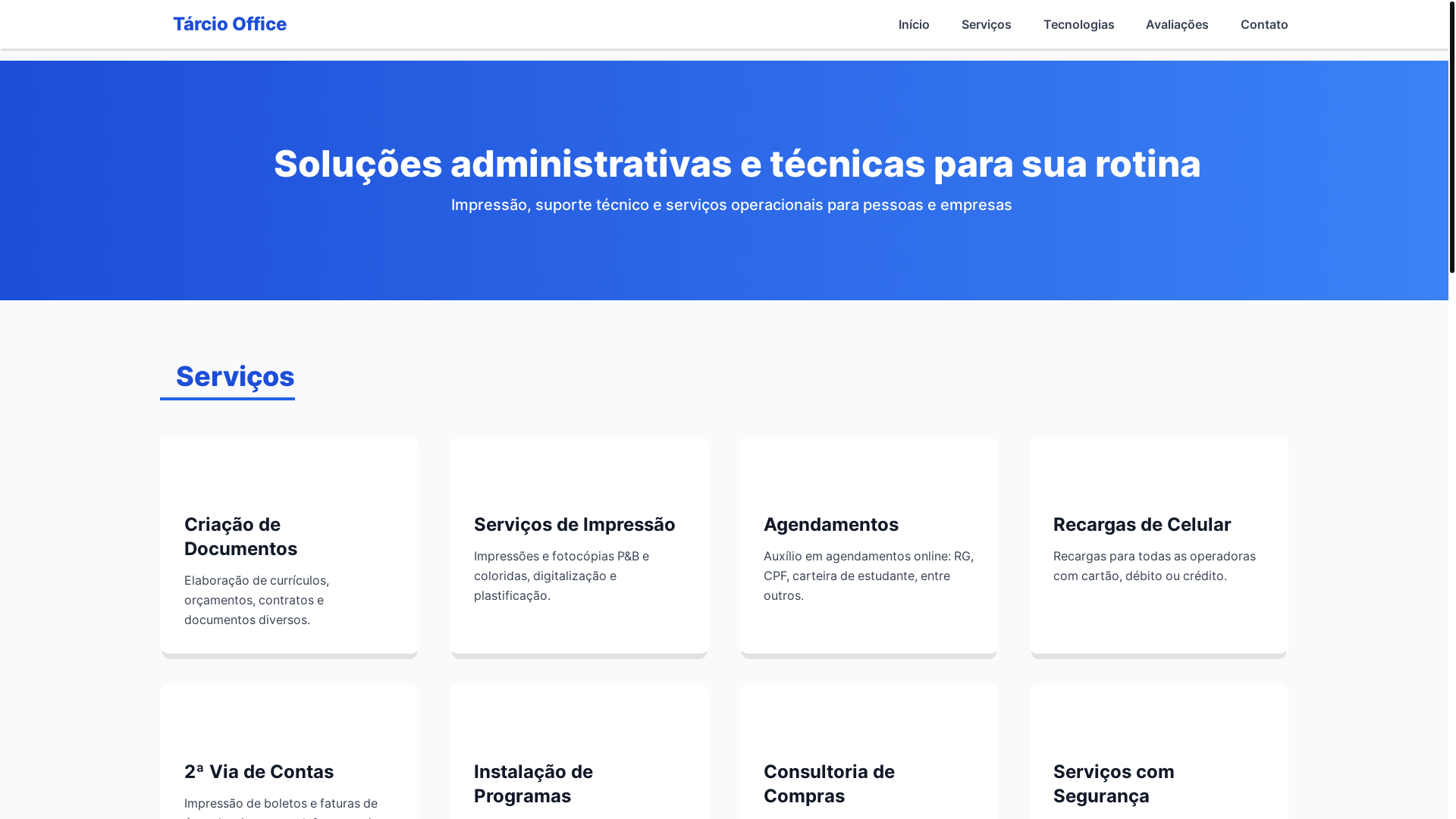 website screenshot of https://tarciooffice.pages.dev/