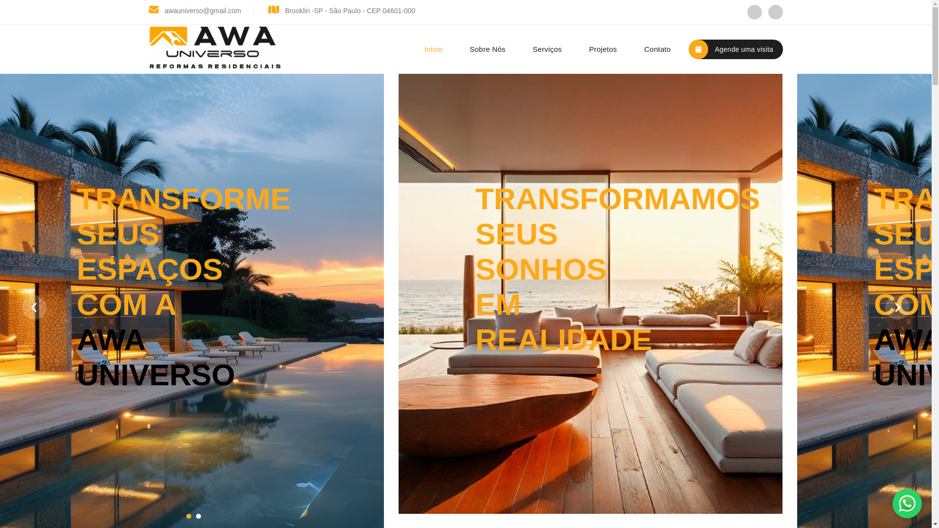 website screenshot of https://awauniverso.com.br/