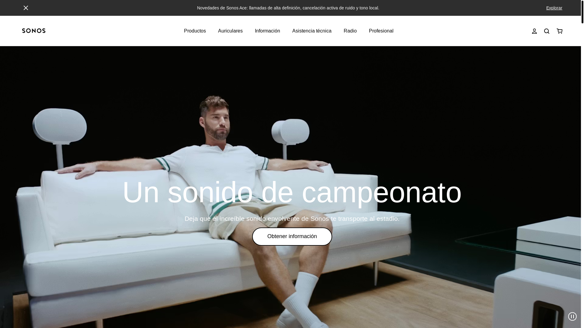 website screenshot of https://sonos.com