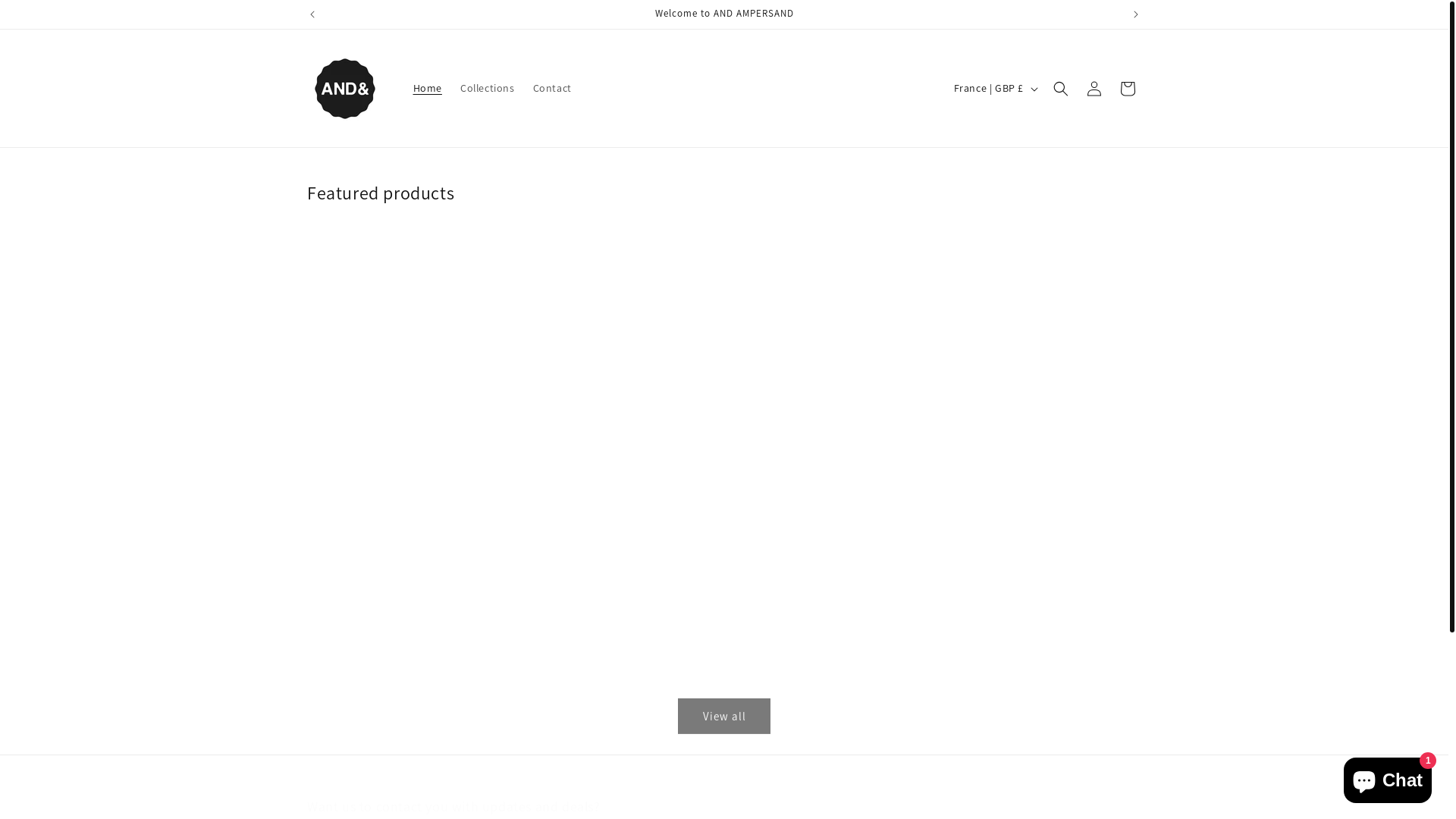 website screenshot of https://andampersand.shop/