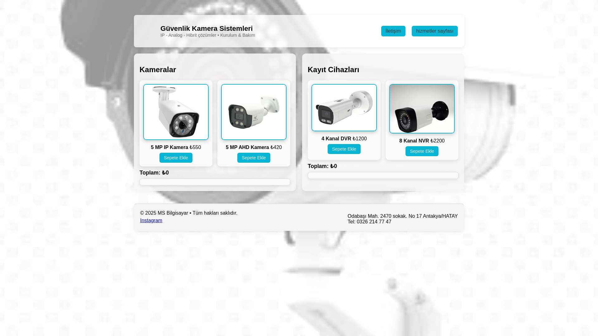 website screenshot of https://msbilgisayarr.com.tr/