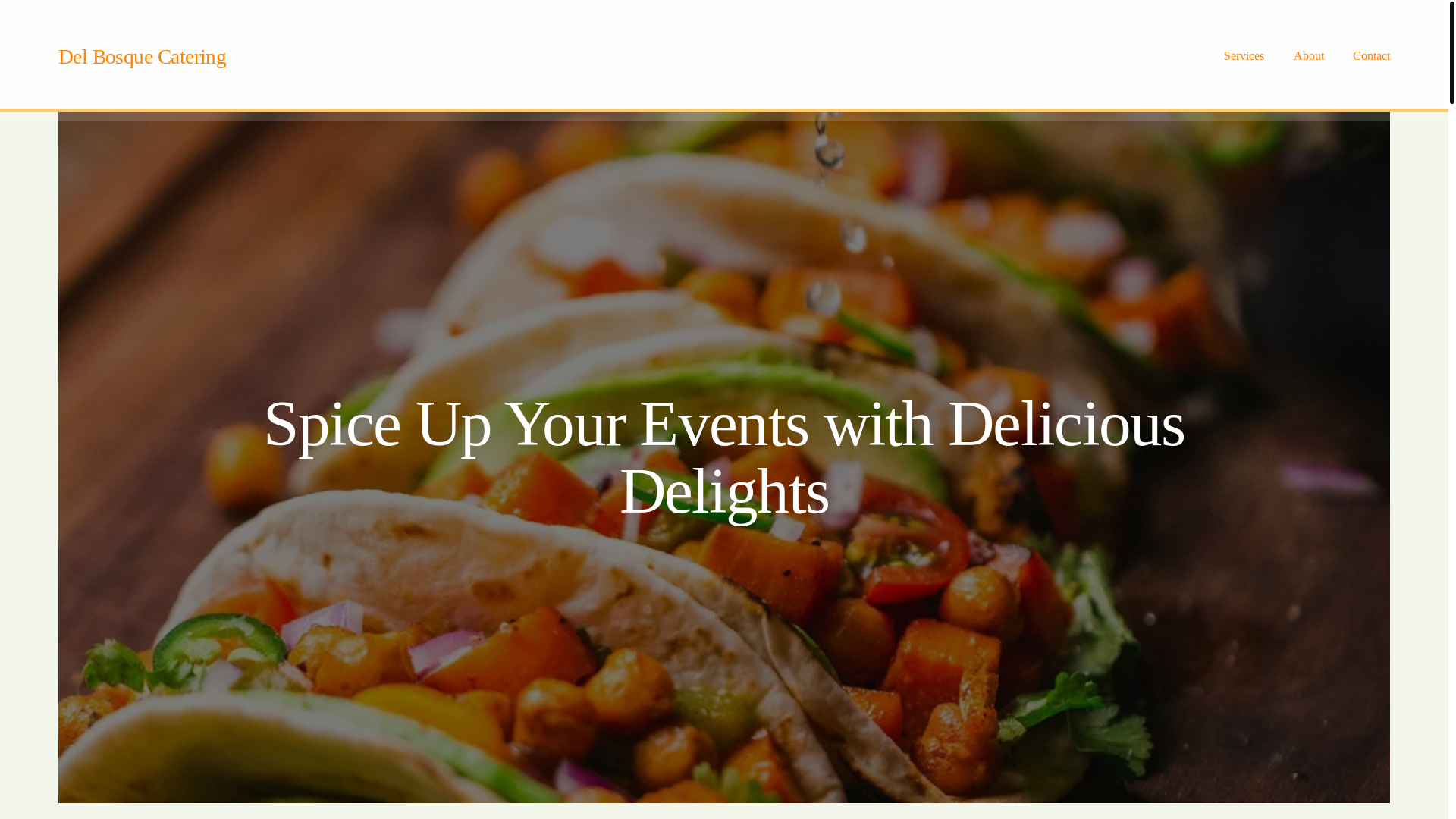 website screenshot of https://delbosquecatering.com/