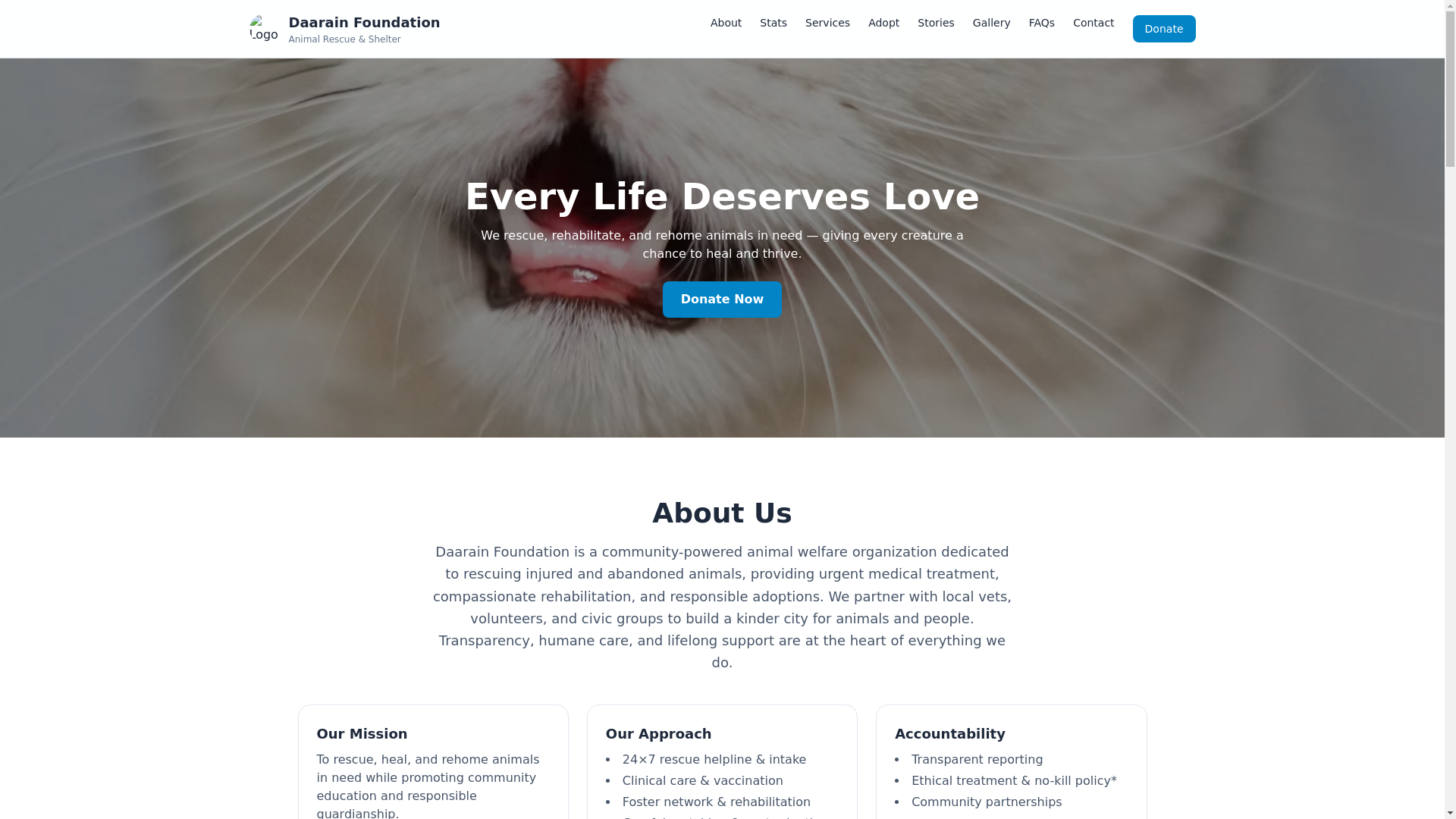 website screenshot of https://daarainfoundation.help/