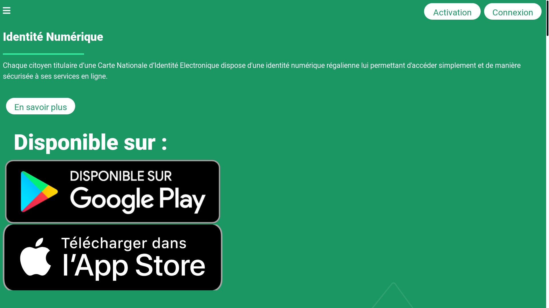 website screenshot of https://identitenumerique.ma/