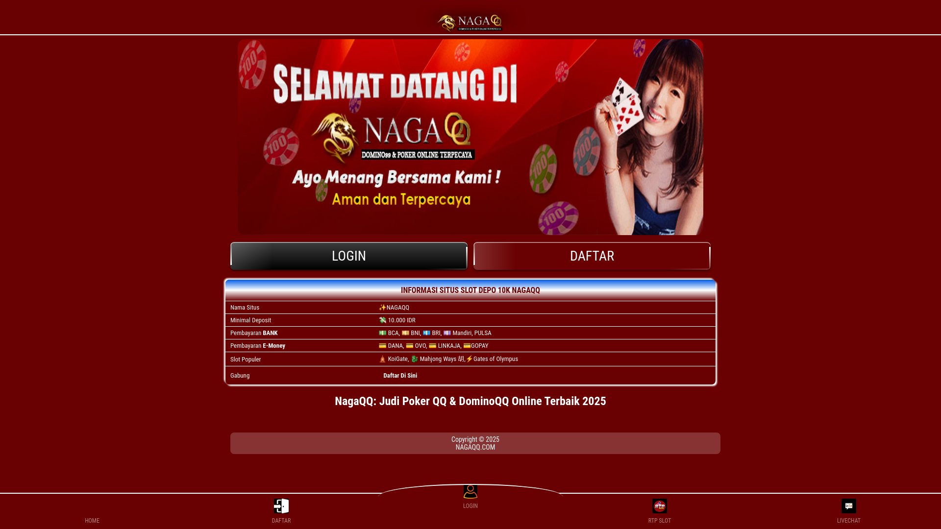 website screenshot of https://nagaselatan.pages.dev/