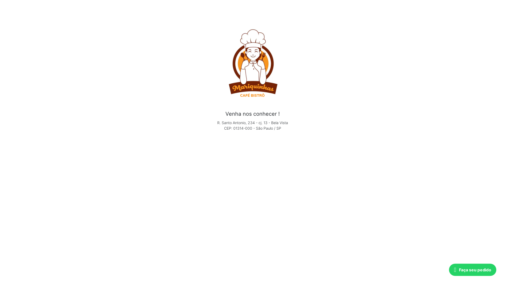 website screenshot of https://cafebistromariquinhas.com.br/