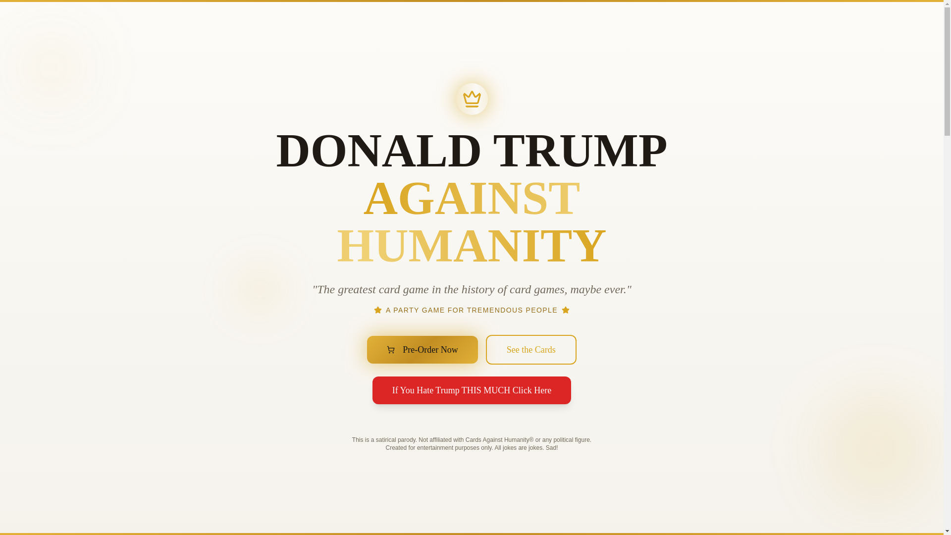 website screenshot of https://donaldtrumpagainsthumanity.com/