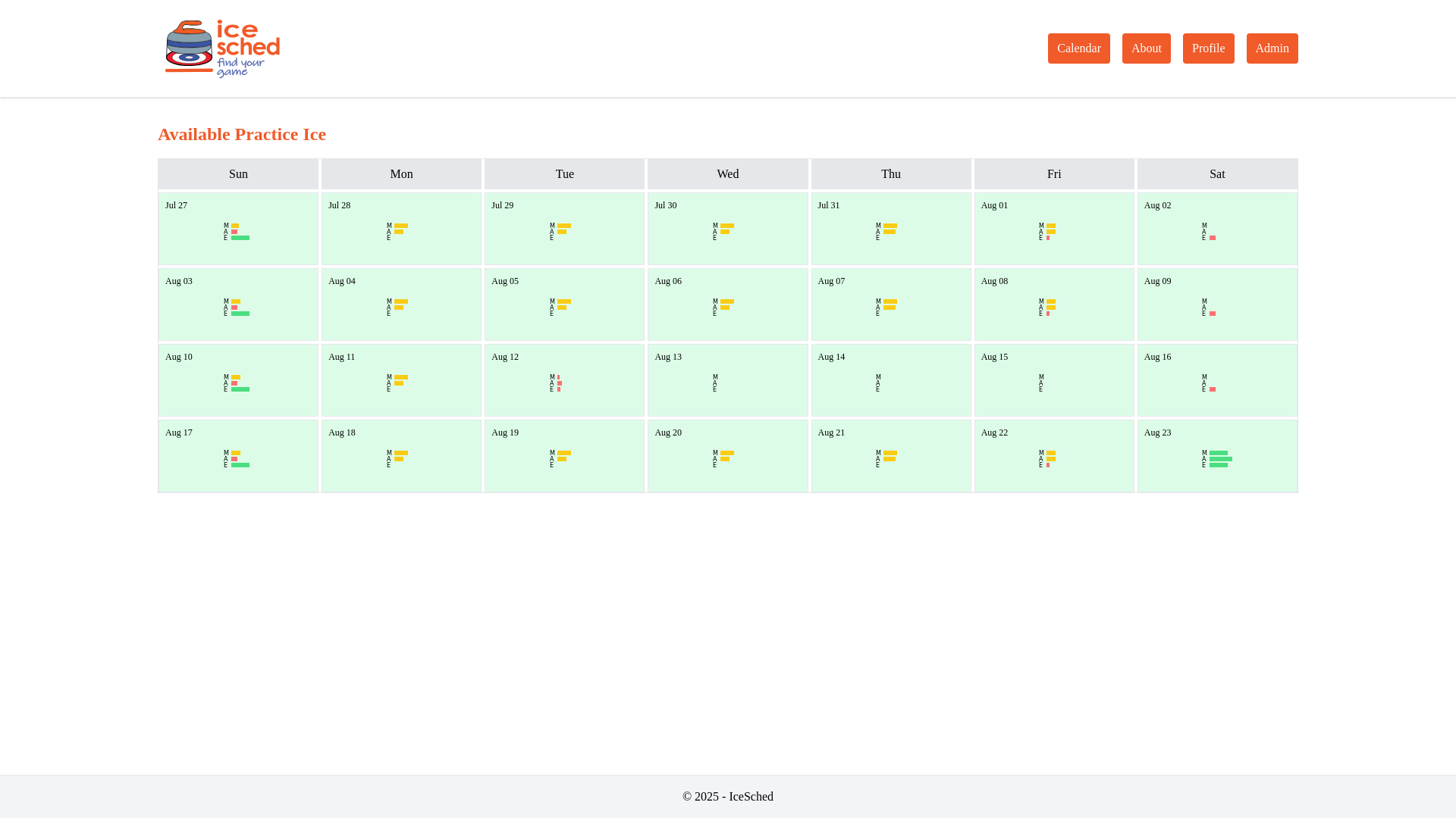 website screenshot of https://icesched.com/