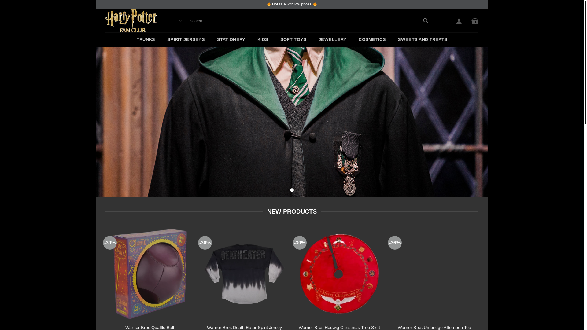 website screenshot of https://www.harypottershop.com/