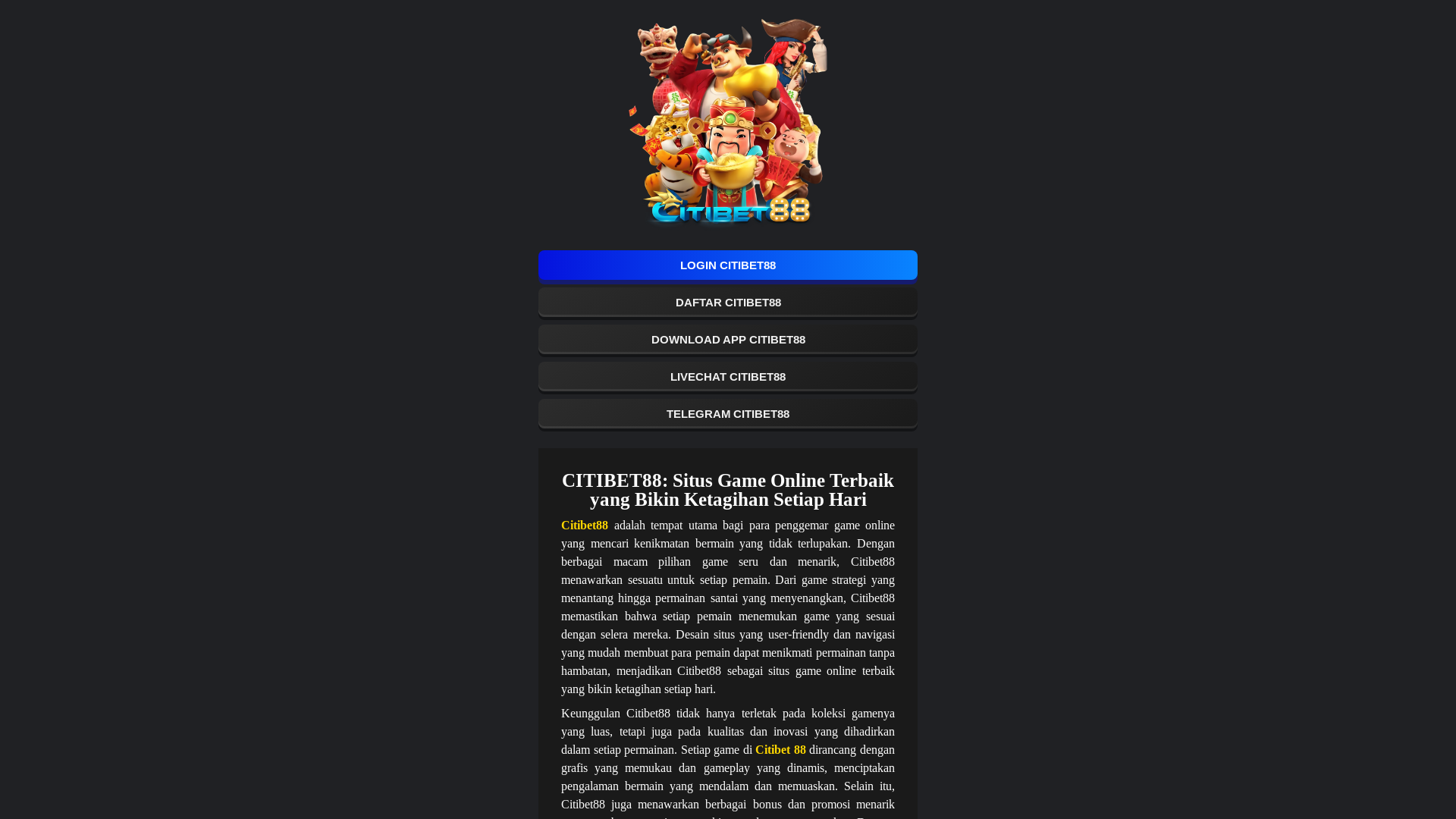website screenshot of https://citibet88-akuncuan.pages.dev/