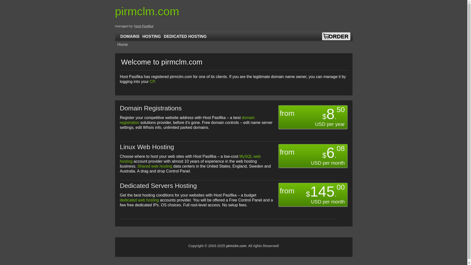 website screenshot of https://pirmclm.com/
