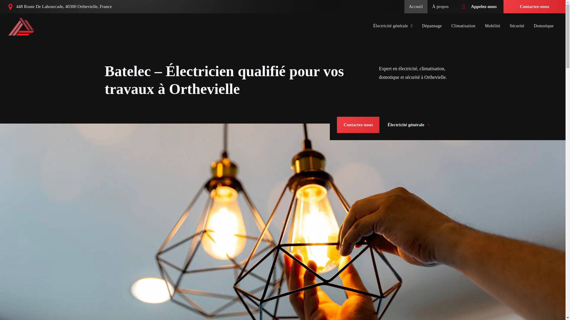 website screenshot of https://batelec40.fr/