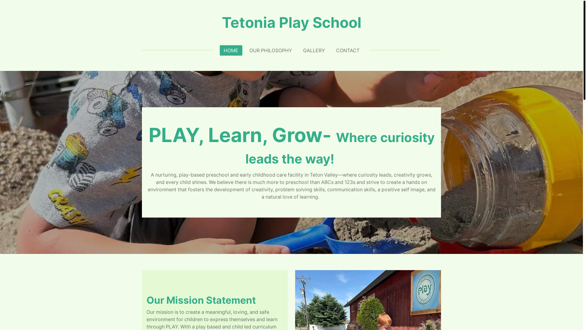 website screenshot of https://tetoniaplayschool.com/
