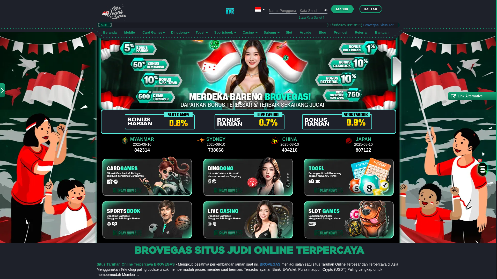 website screenshot of https://vegasmelongacor.com/