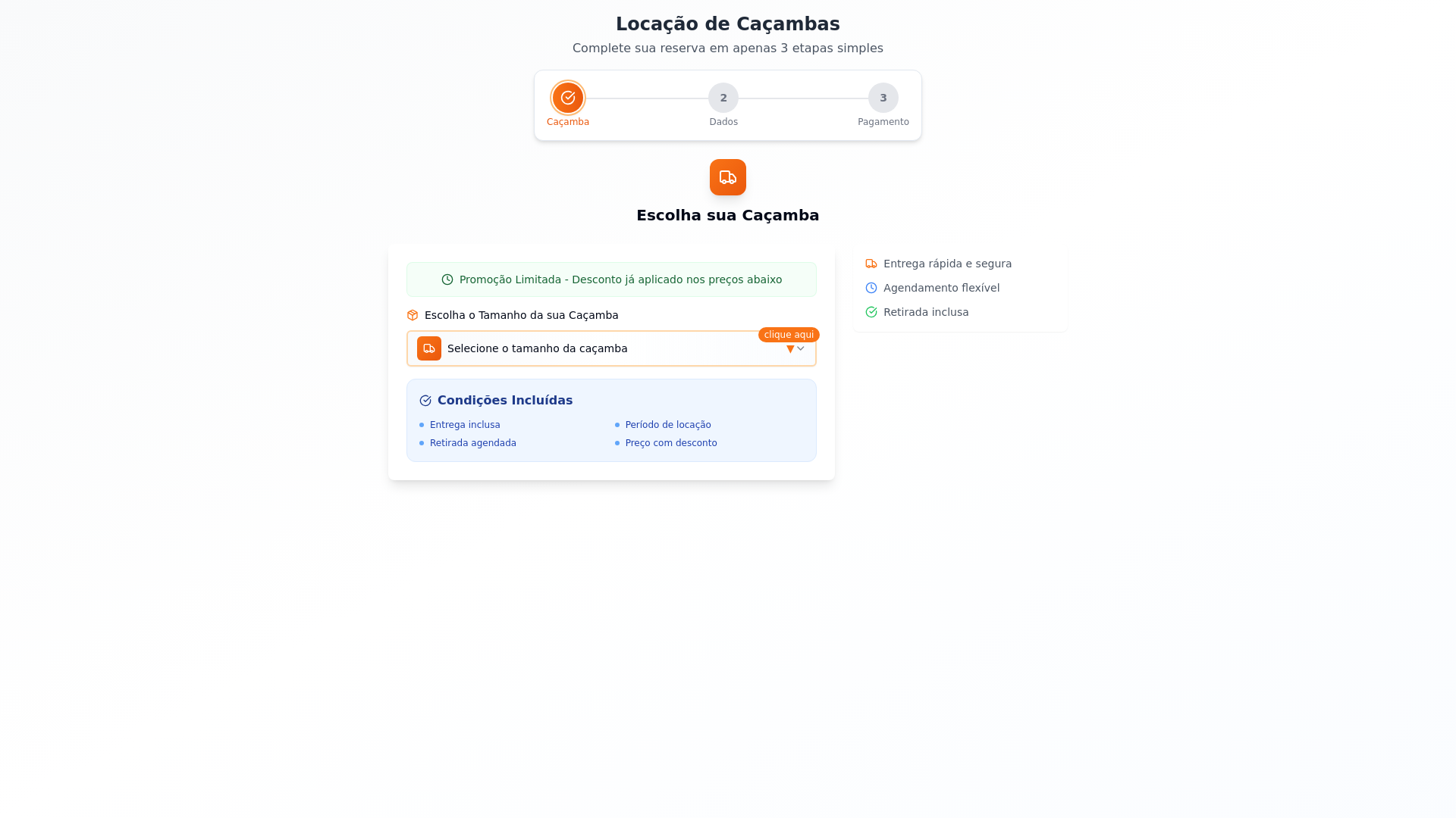 website screenshot of https://reservafacilcacamba.com/